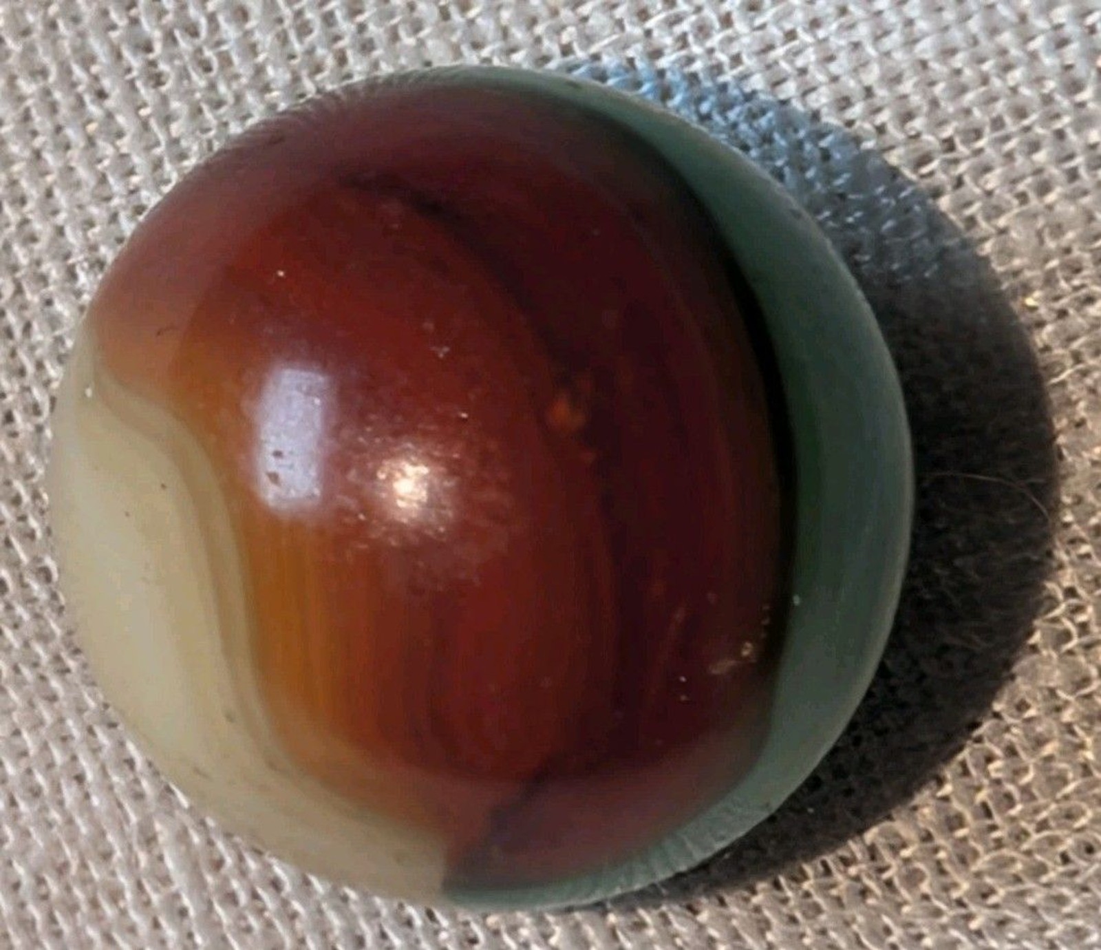 Vintage Peltier NLR Marble .59” Pastel Rainbo Cream/Teal/Burgundy Swirl
