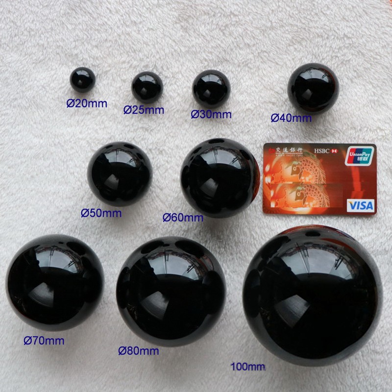 1mm-100mm Pure Black Crystal Glass Ball Beads Marble Craft Ornament Doll Eyeball