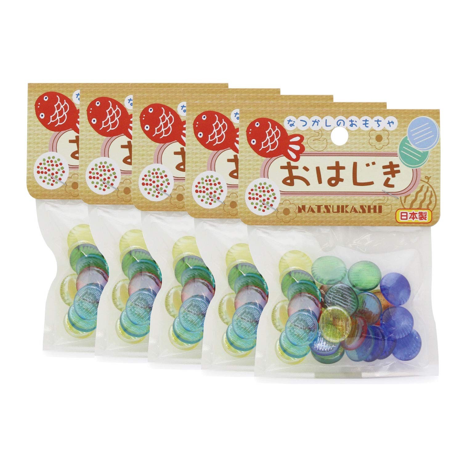 Traditional Japanese Glass Ohajiki Game 5-Bag Set Japan
