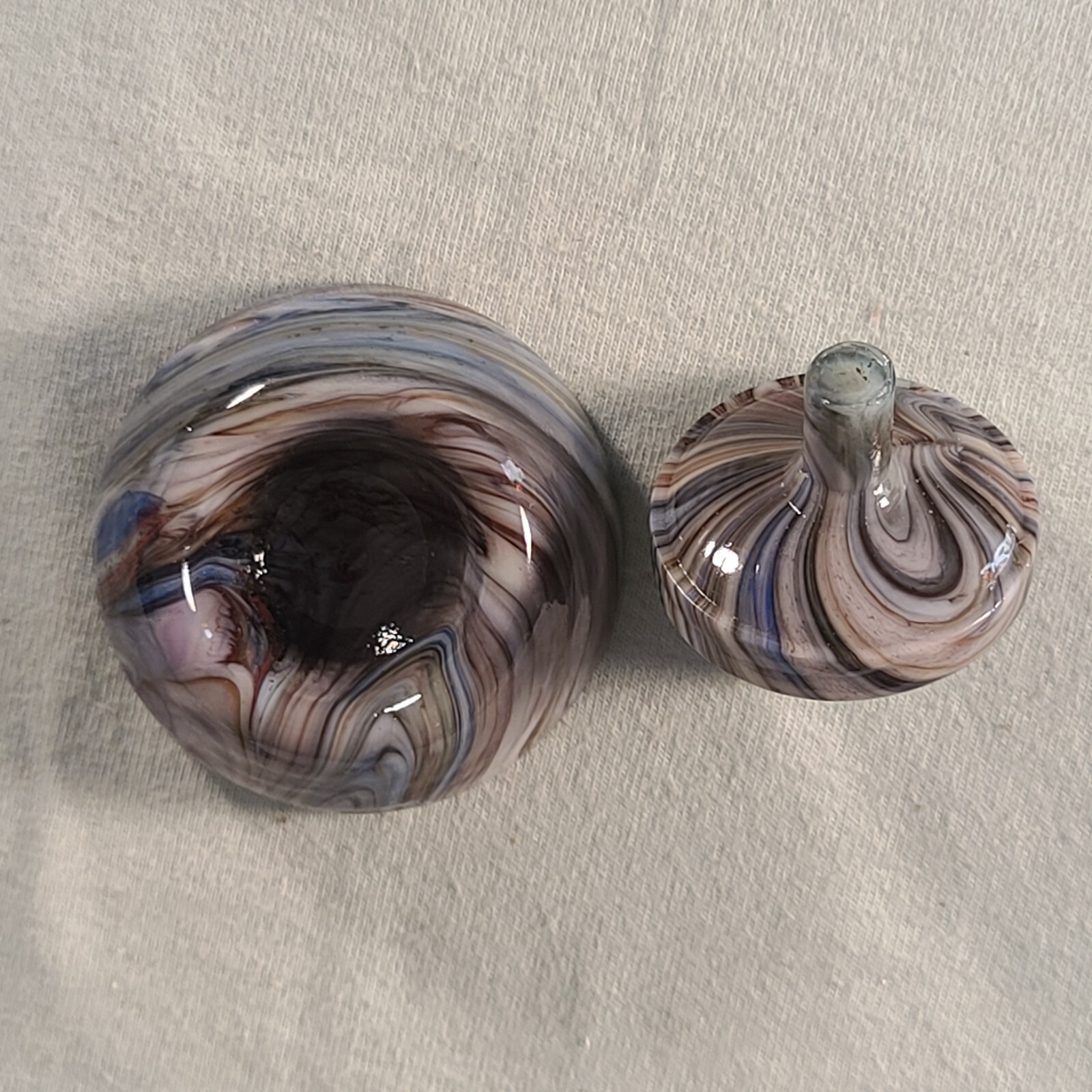ANDY DAVIS, Glass Art Spinning Top & Base, Jabo Joker Run (?), #360C