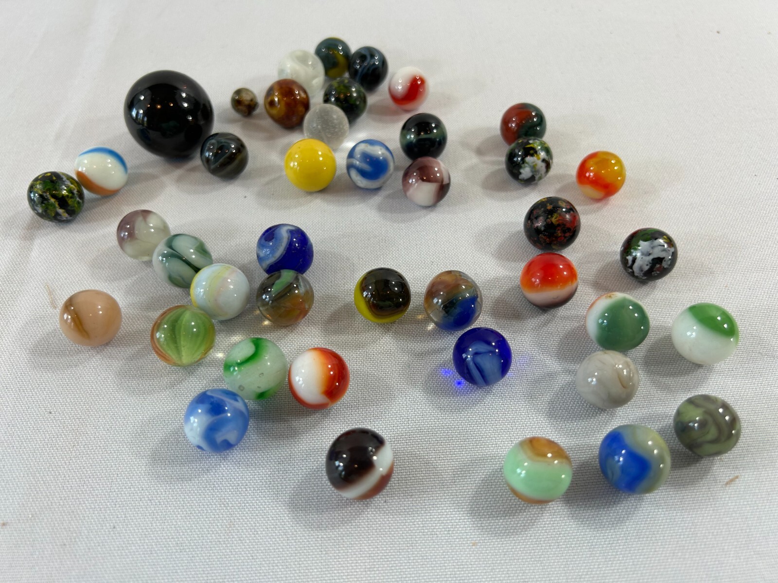 Antique Lot of 40 Marbles – German – Handmade – Machine Made 1920’s – 1950’s -#7