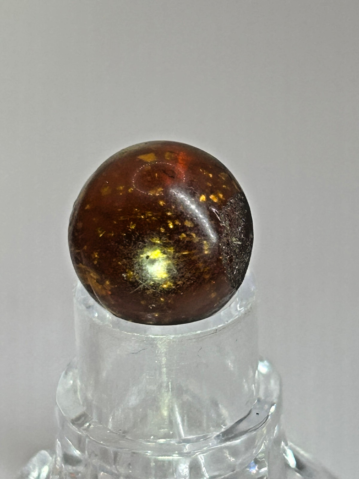 Rare Color Antique German Handmade Red Mica Marble 73/128″ Mint M29