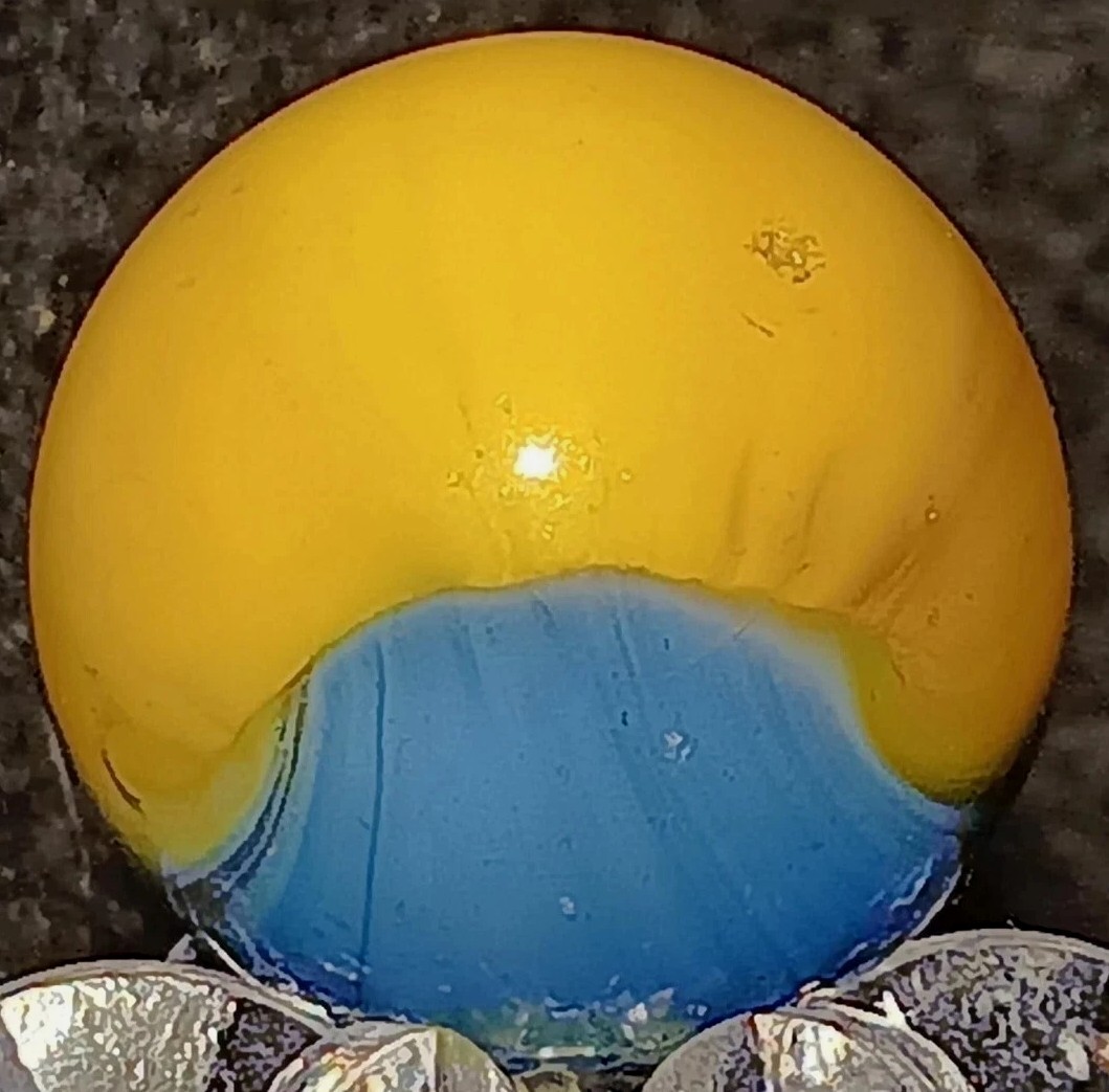 Vintage Akro Agate “PATCH” Marble. .67″ Mint. (HTF) EARLY TOP SHELF EXAMPLE.