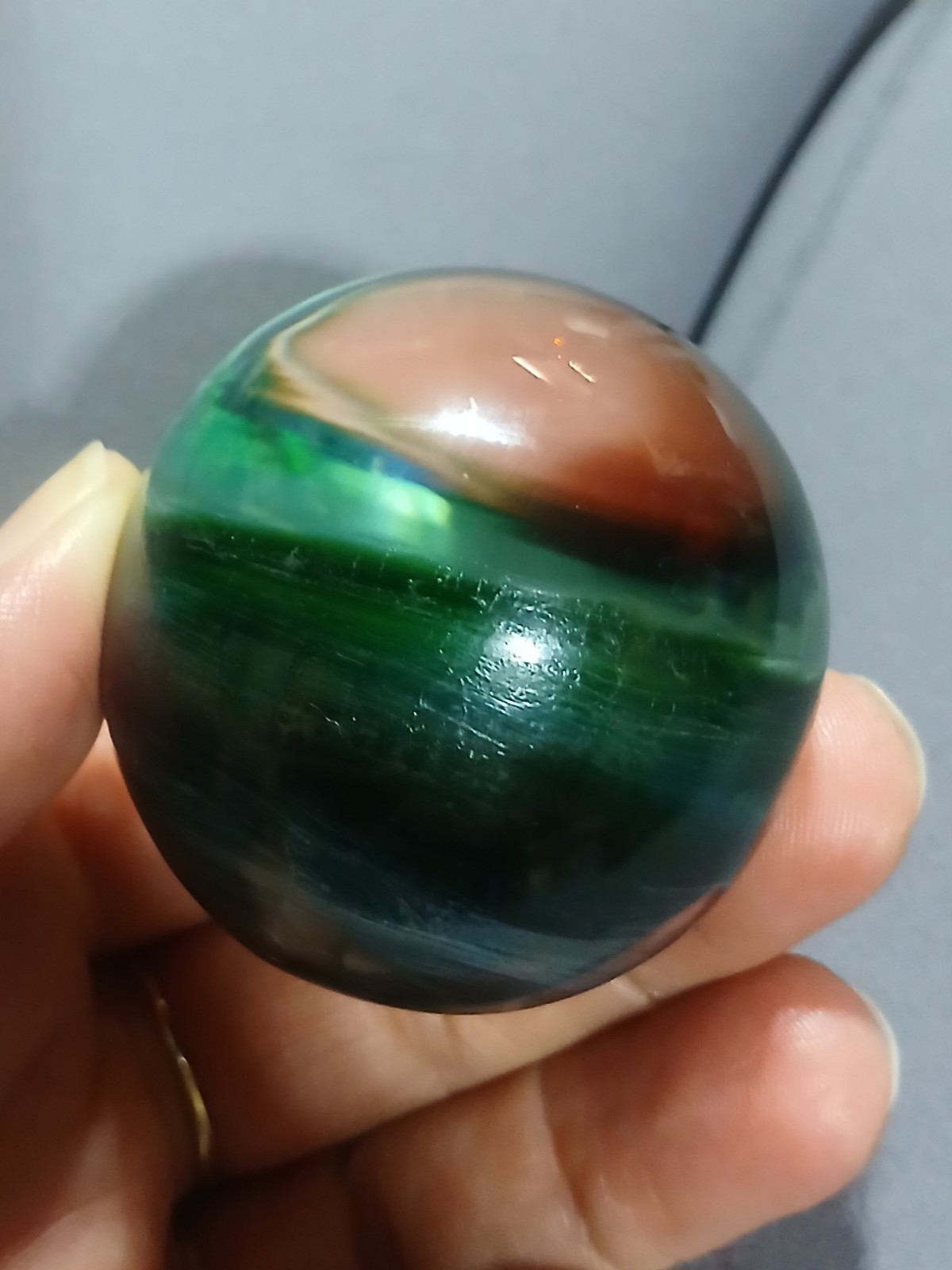 Shattered Dreams Hand Blown Silver Fumed Vortex Marble. Please Read Description