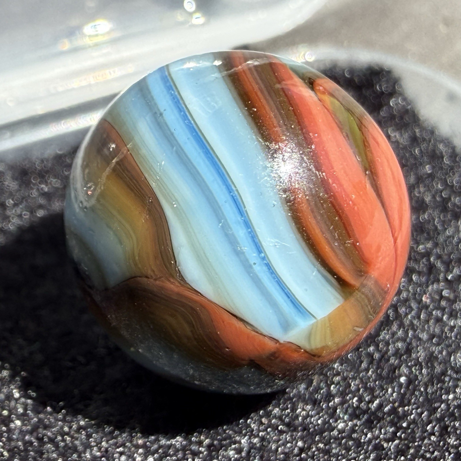 Christensen Agate Company CAC Striped Opaque Swirl With Oxblood .62” M Condition