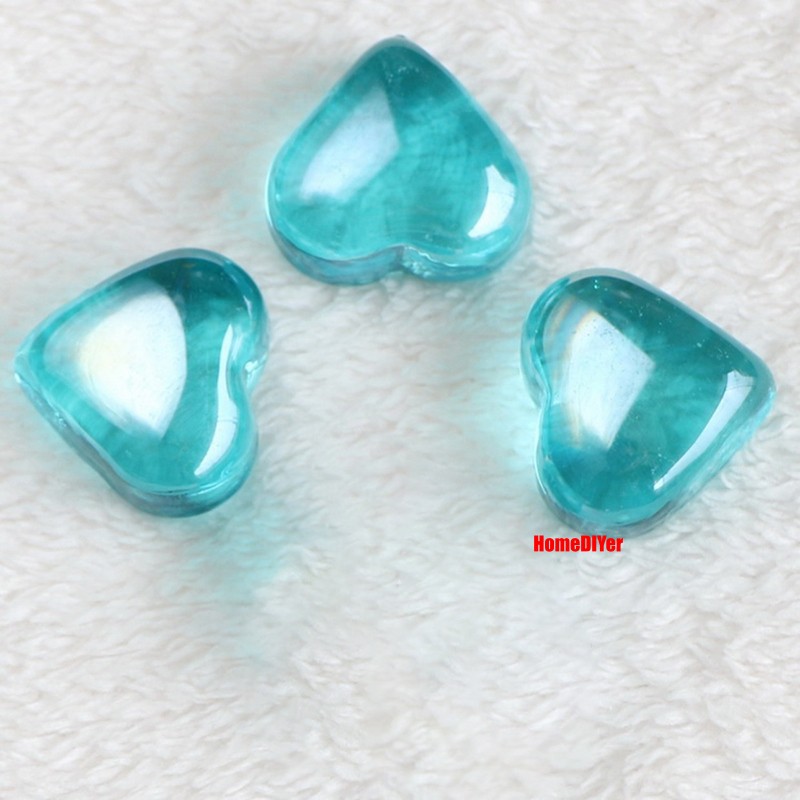 Colour Glass Heart Shape Marbles Beads Fish Tanks Vase Wedding Favour Decoration