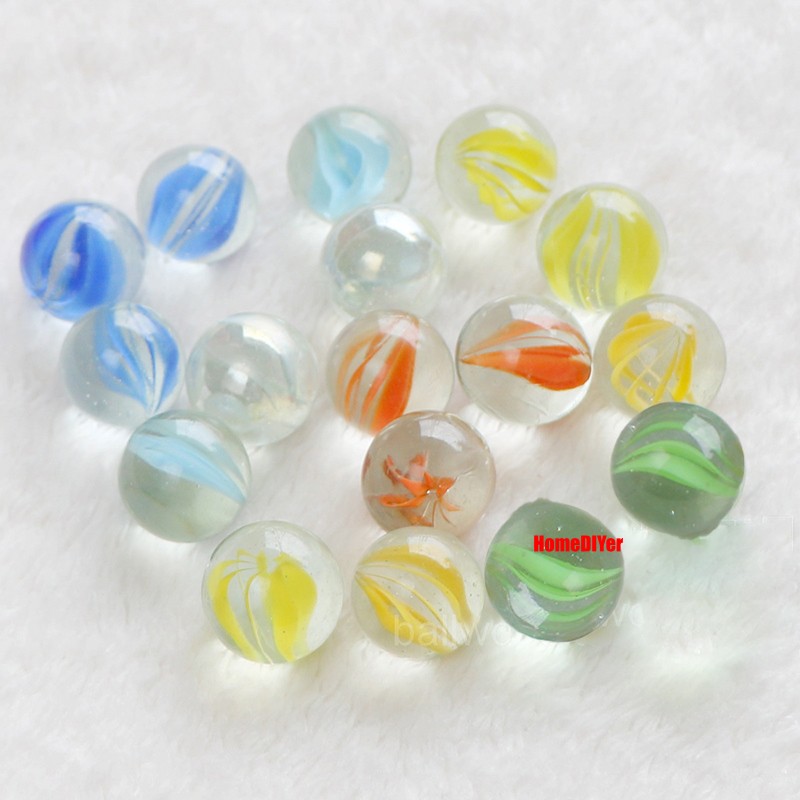 Coloured Glass Marbles Balls Traditional Kids Toys Games Fish Tanks Decoration