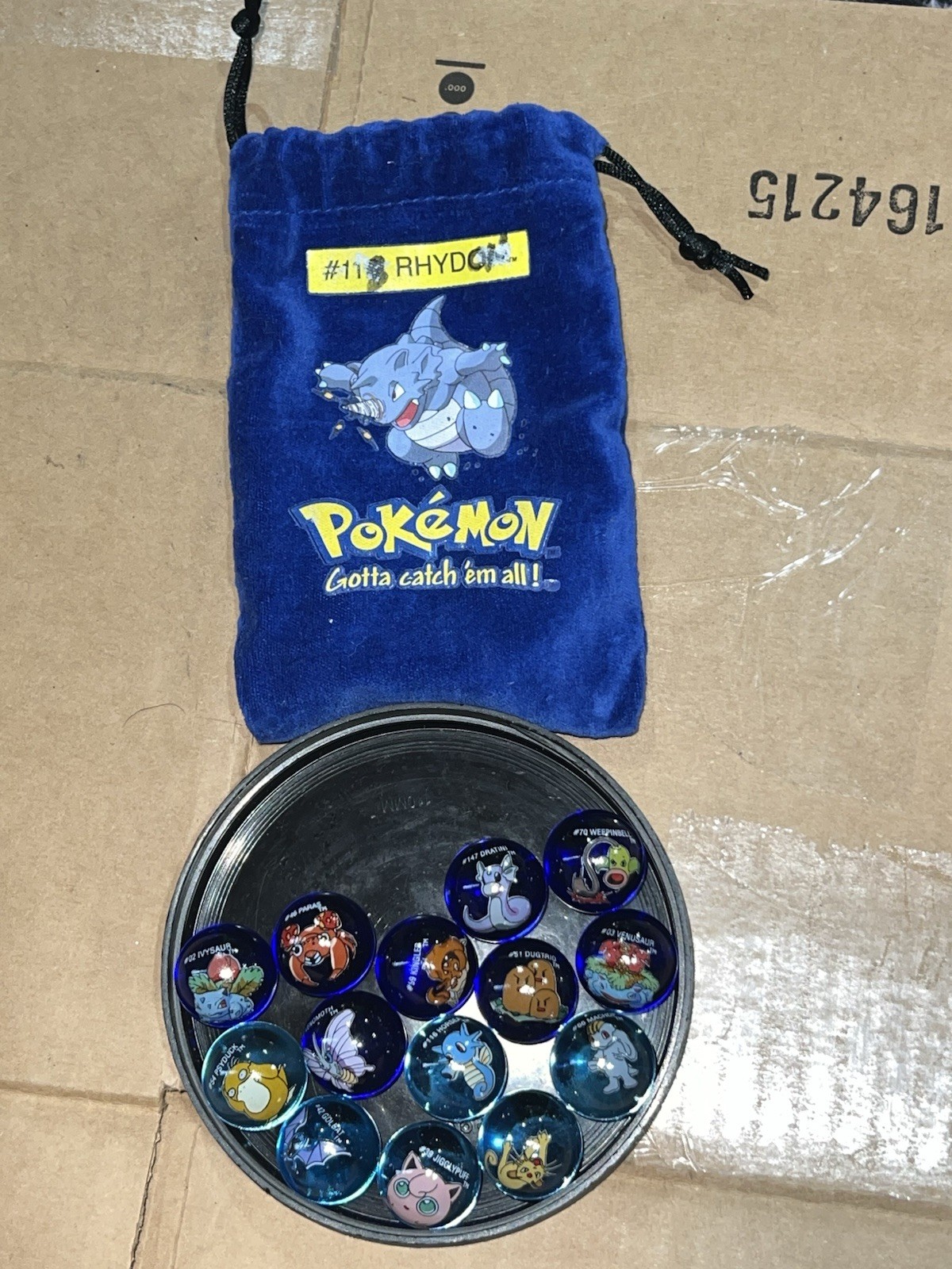 Pokémon Logo Printed Toy Marbles with Character Pouches and Cases