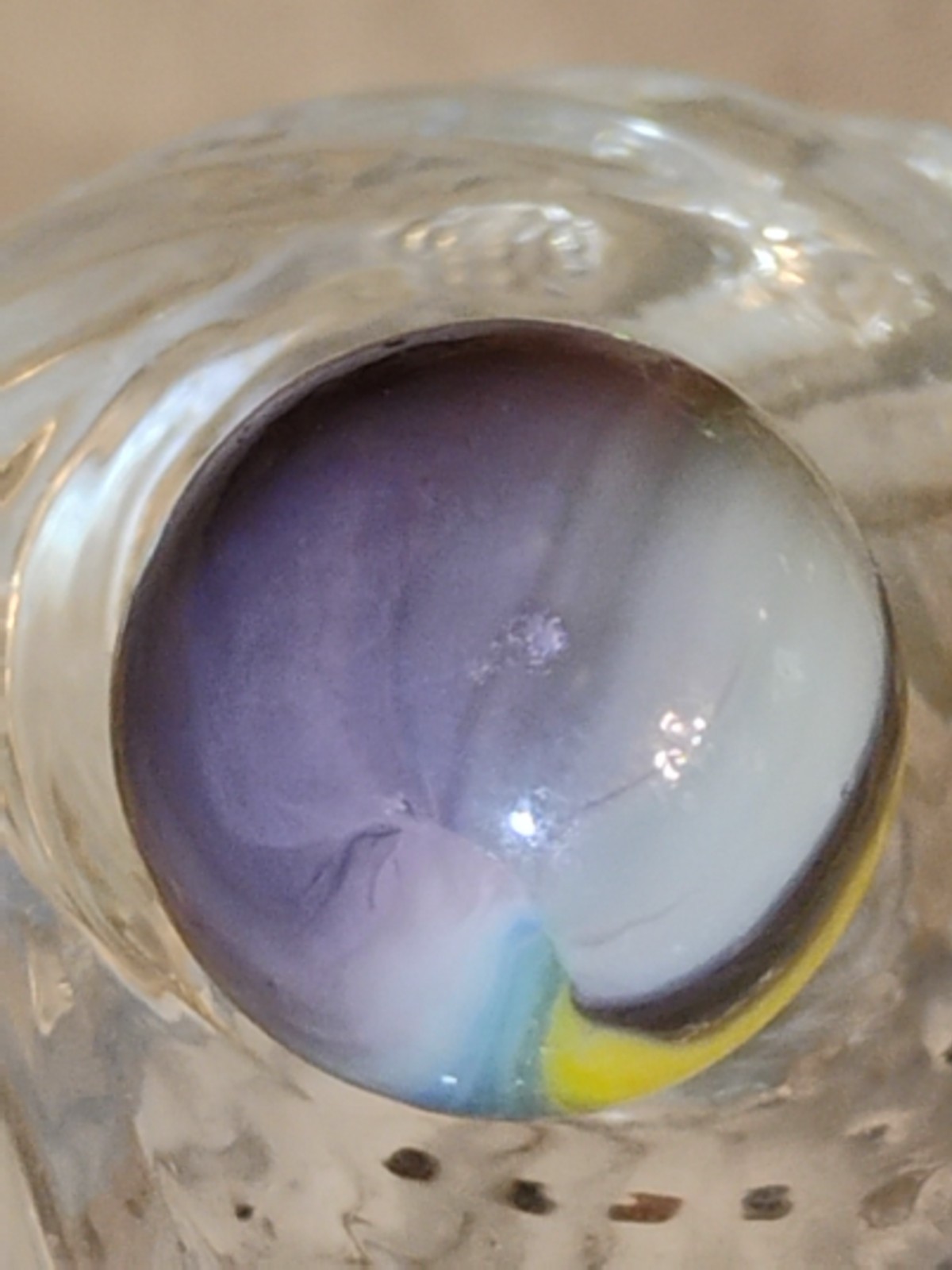 Vintage Rare Color Master Vitro Akro Sunburst Purple Yellow Blue Marble ?