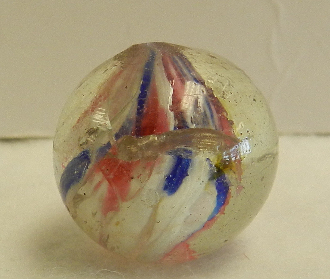 #18722m Interesting Shrunken Onionskin Vintage German Handmade Shooter Marble