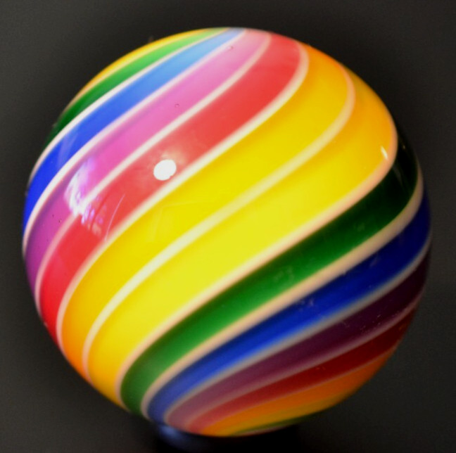 HOT HOUSE GLASS MARBLE/1.736″-CARNIVAL COLORS-YELLOW,APRICOT,PINK,LAVENDER,LIME