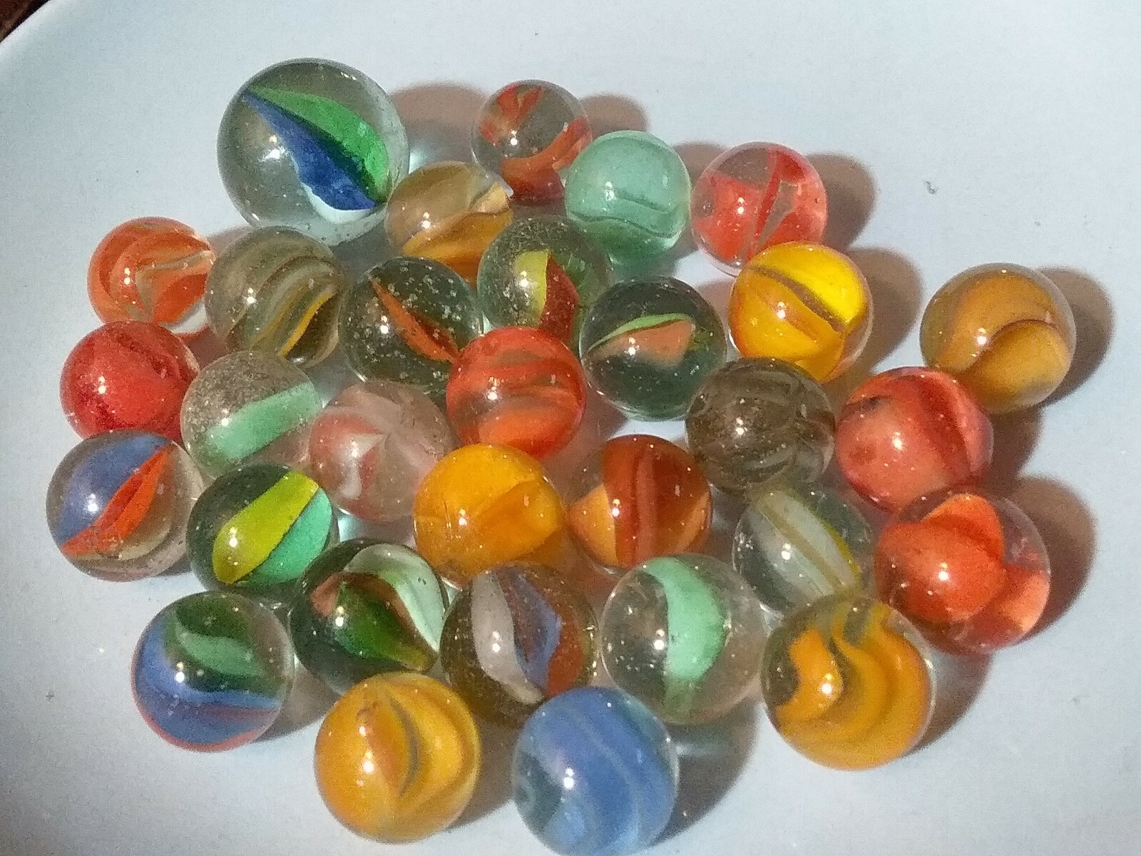 estate lot of vintage marbles old handblown nice swirls misc unique