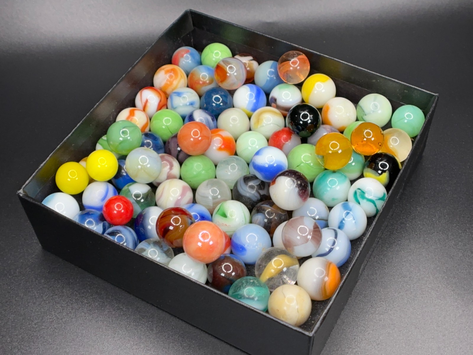 Vintage ESTATE MARBLES Lot Vitro Alley Agate Peltier & More Patches Swirls NICE!