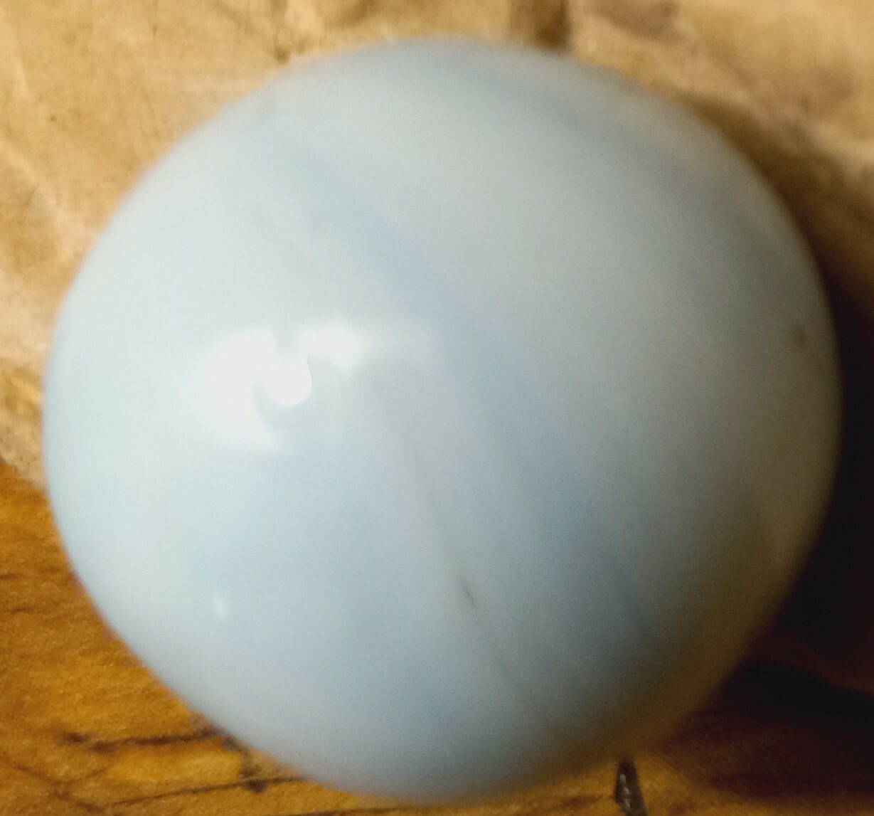 Old Sky Blue Swirl Agate Toy Marble 15mm Christensen?? (M7)