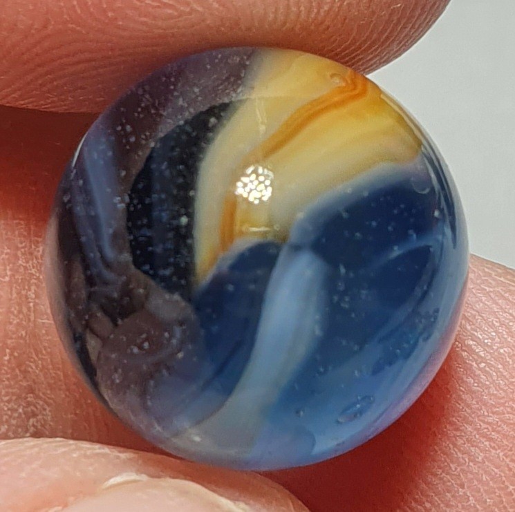 19/32+” Vibrant Japanese Mushroom Patch 1940s Vintage Marbles MINT