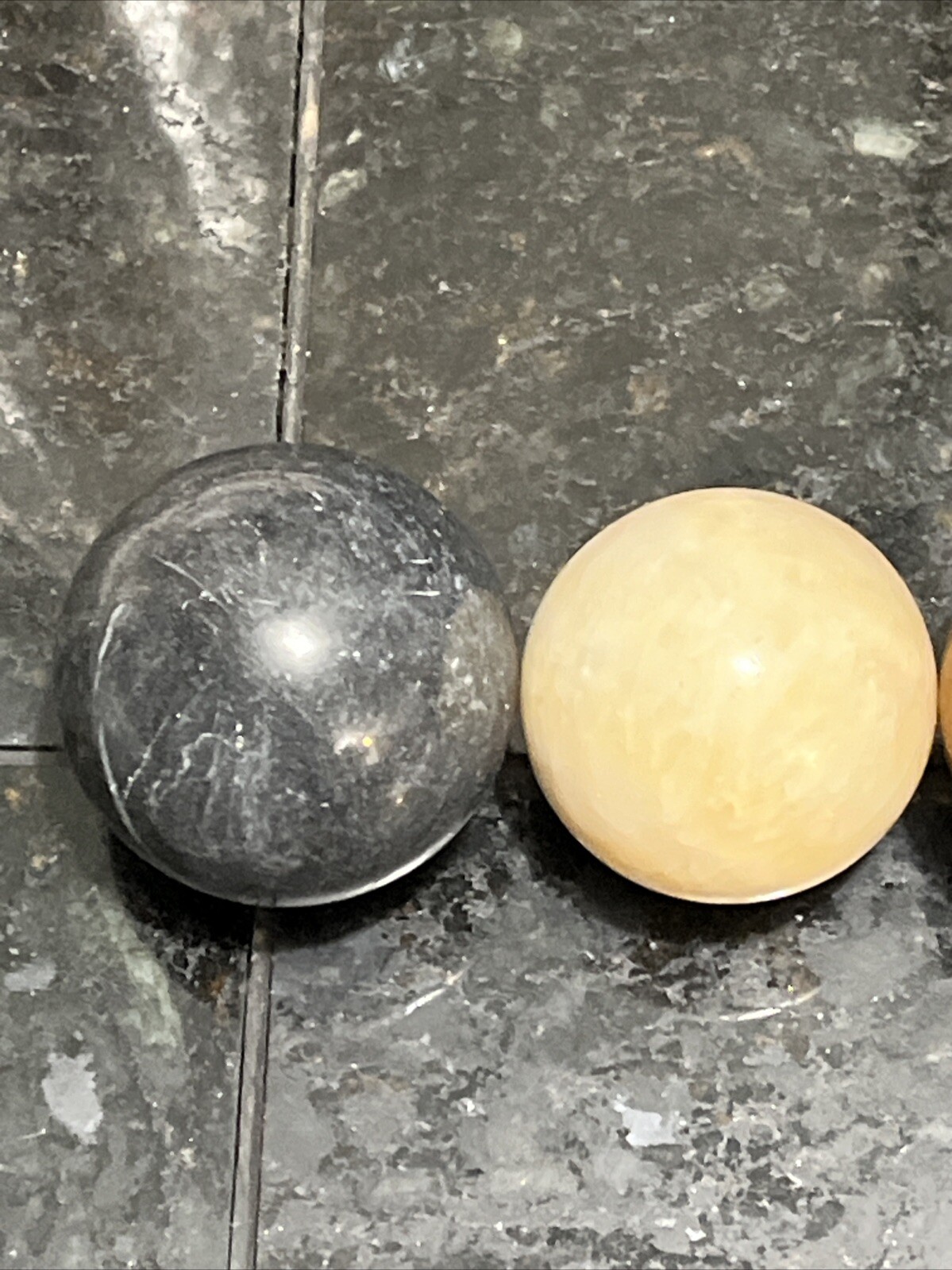 5 VINTAGE LARGE Granite / MARBLE Polished SPHERES