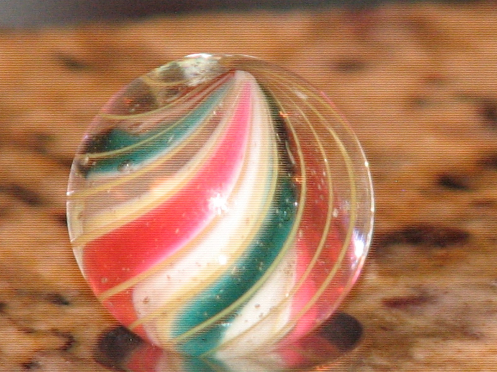 .690 inch dia. Antique German swirl marble