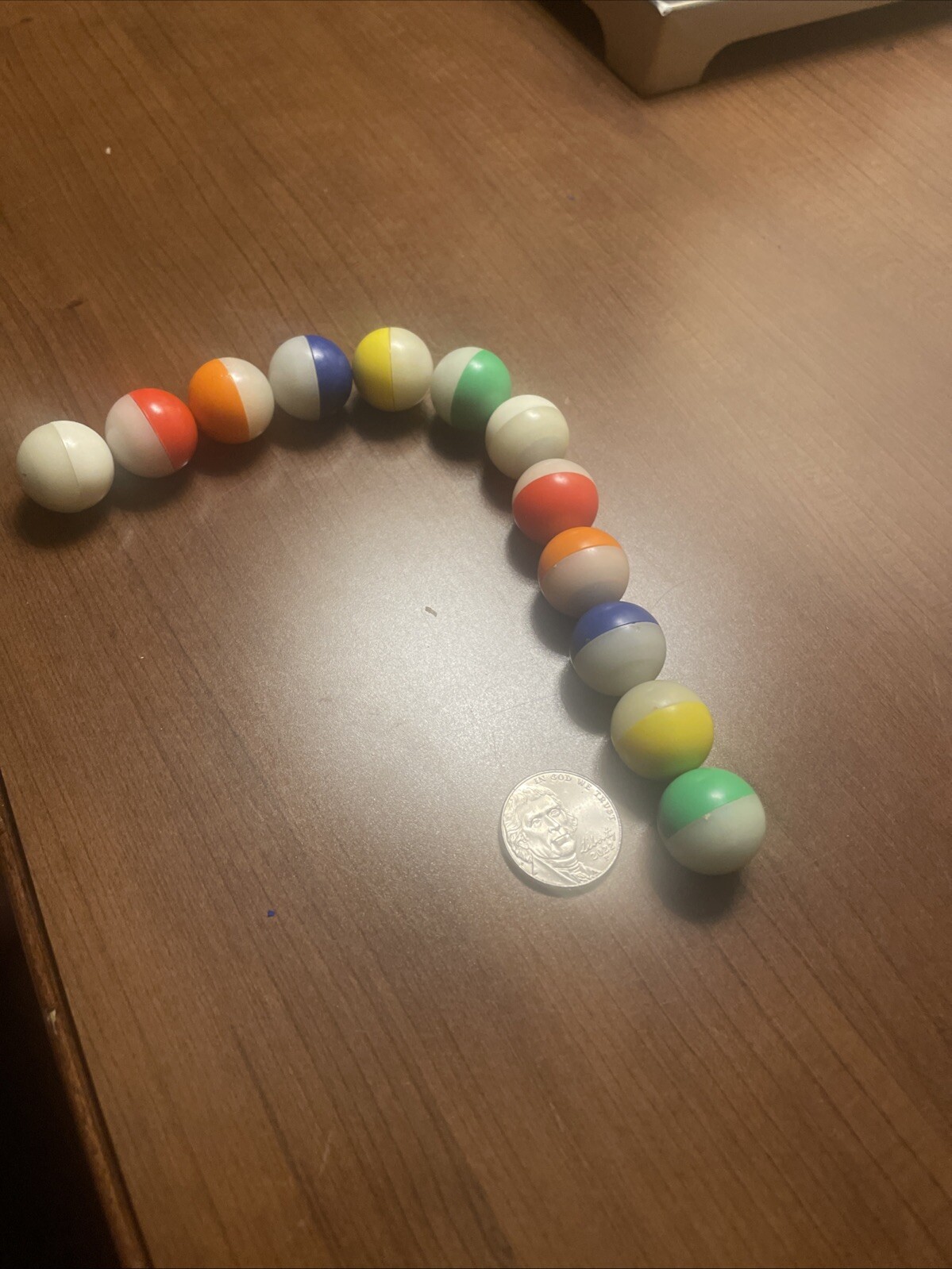 Vintage Magical Magnetic Marbles 12 Two Tone Glow In The Dark Plastic HTF