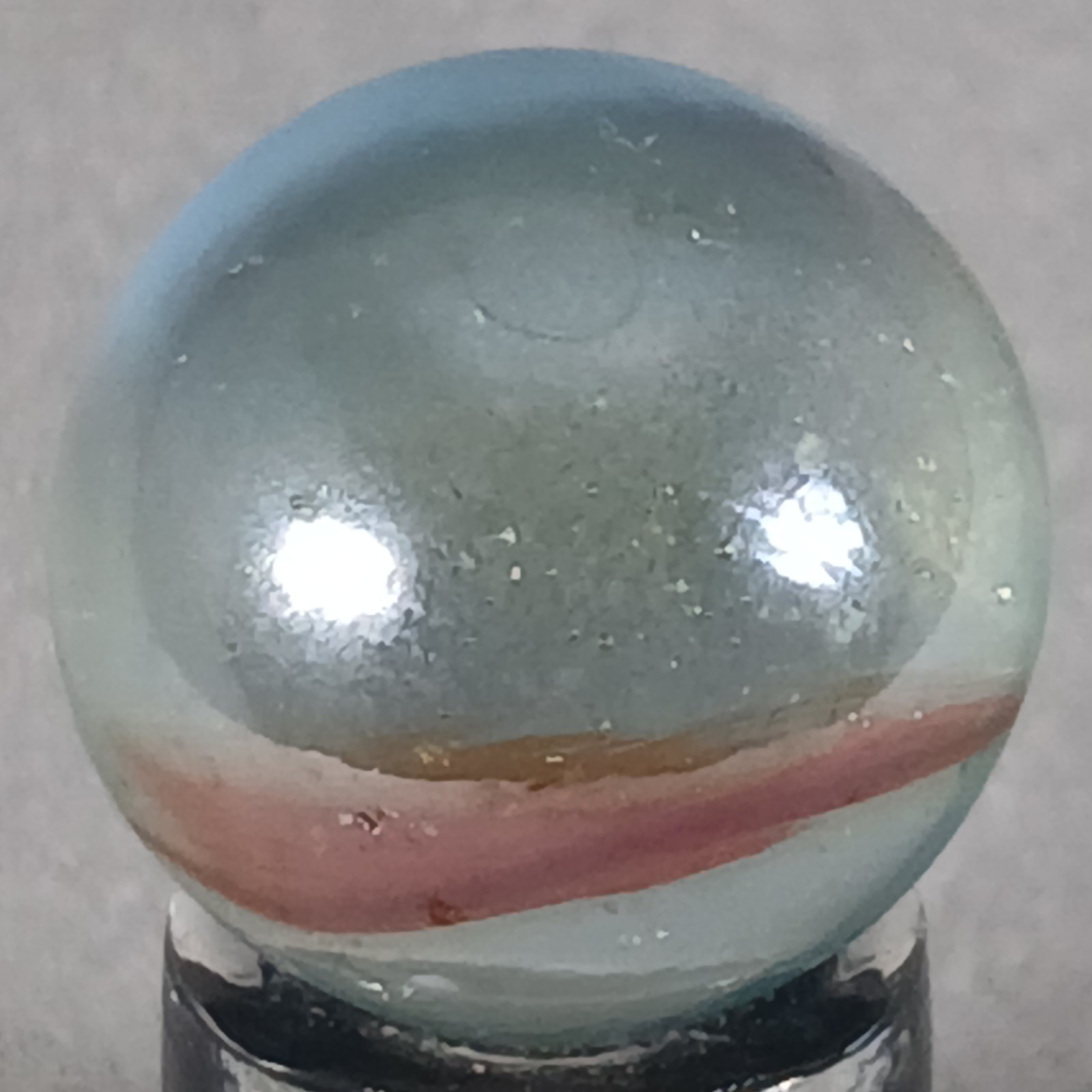 Vintage Iridescent Patch And Ribbon Marble .62 Inches Near-Mint Condition