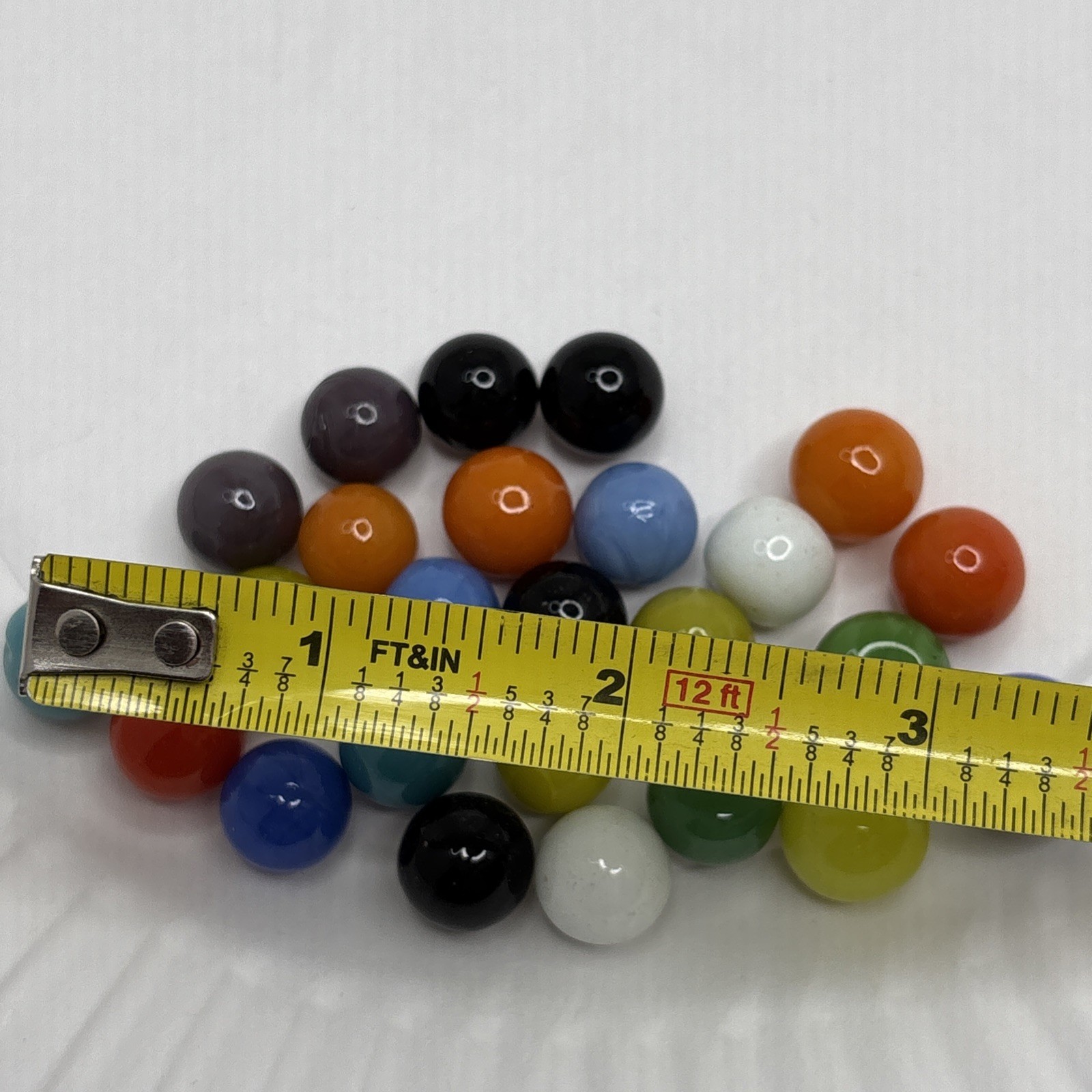 Vintage Bright Color Glass Marbles Lot of 25 Peewee Size F