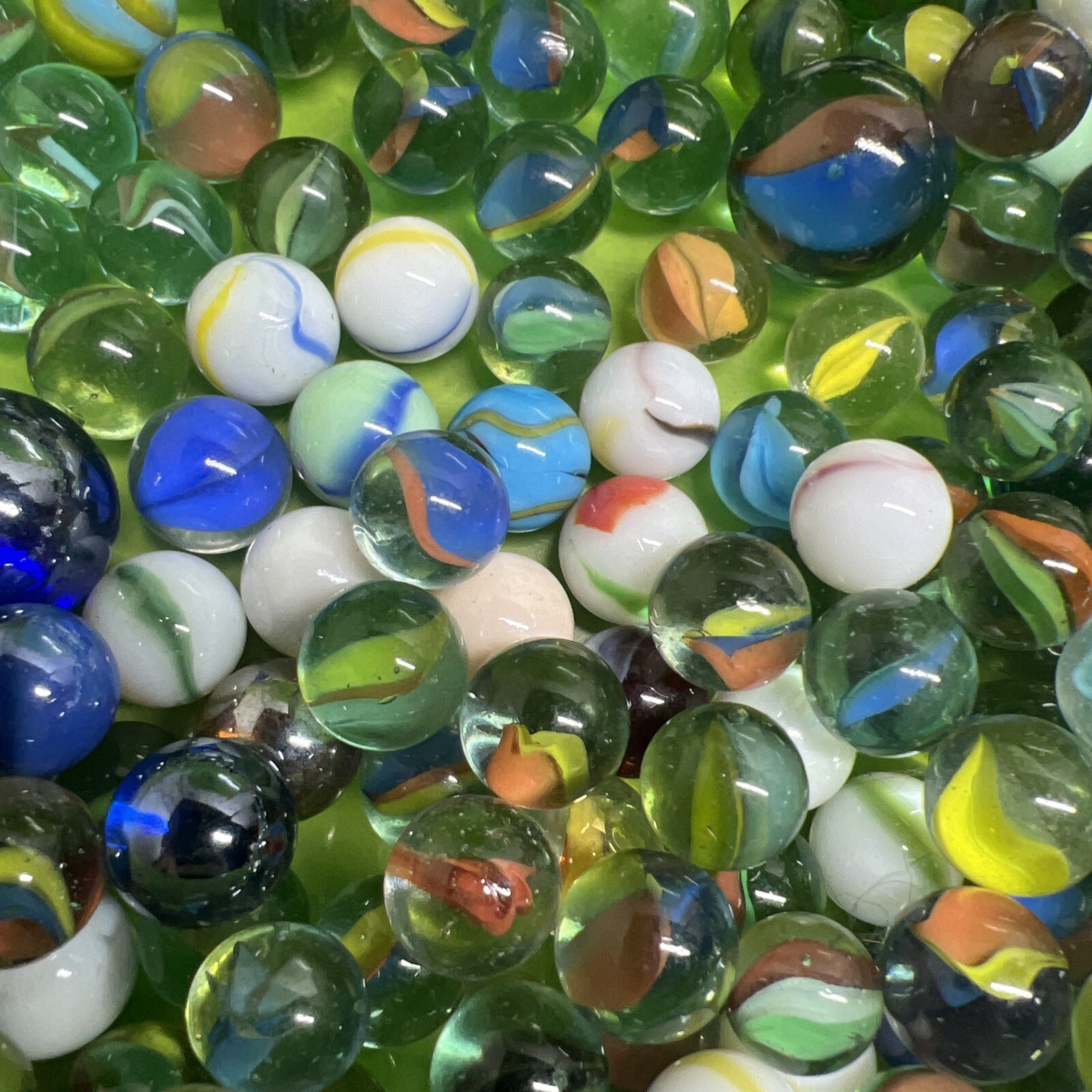 ESTATE FINDS Marbles Large Variety Lot Great Pieces Unsearched See Pictures 7lbs