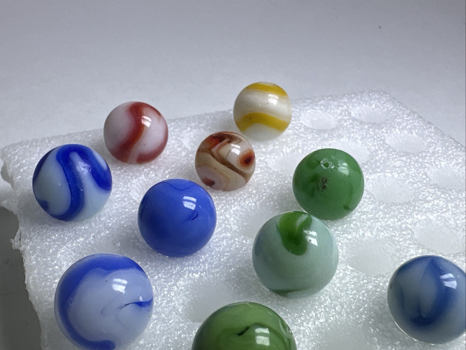 360 Lot Of 20 Vintage Alley Agate Swirl Marbles!