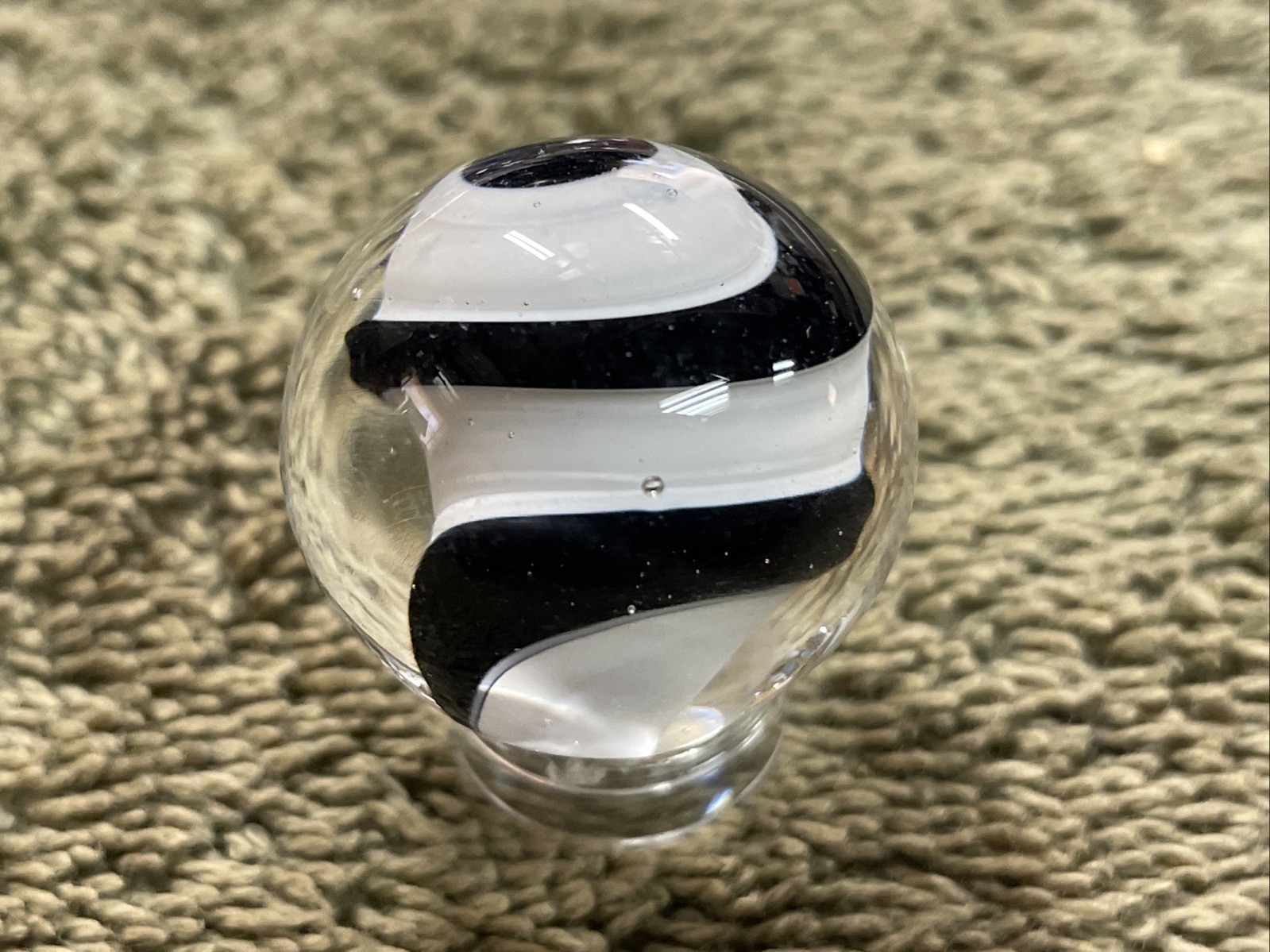 Handmade Contemporary Glass Art Marble 1” Spiral Dichroic Swirl