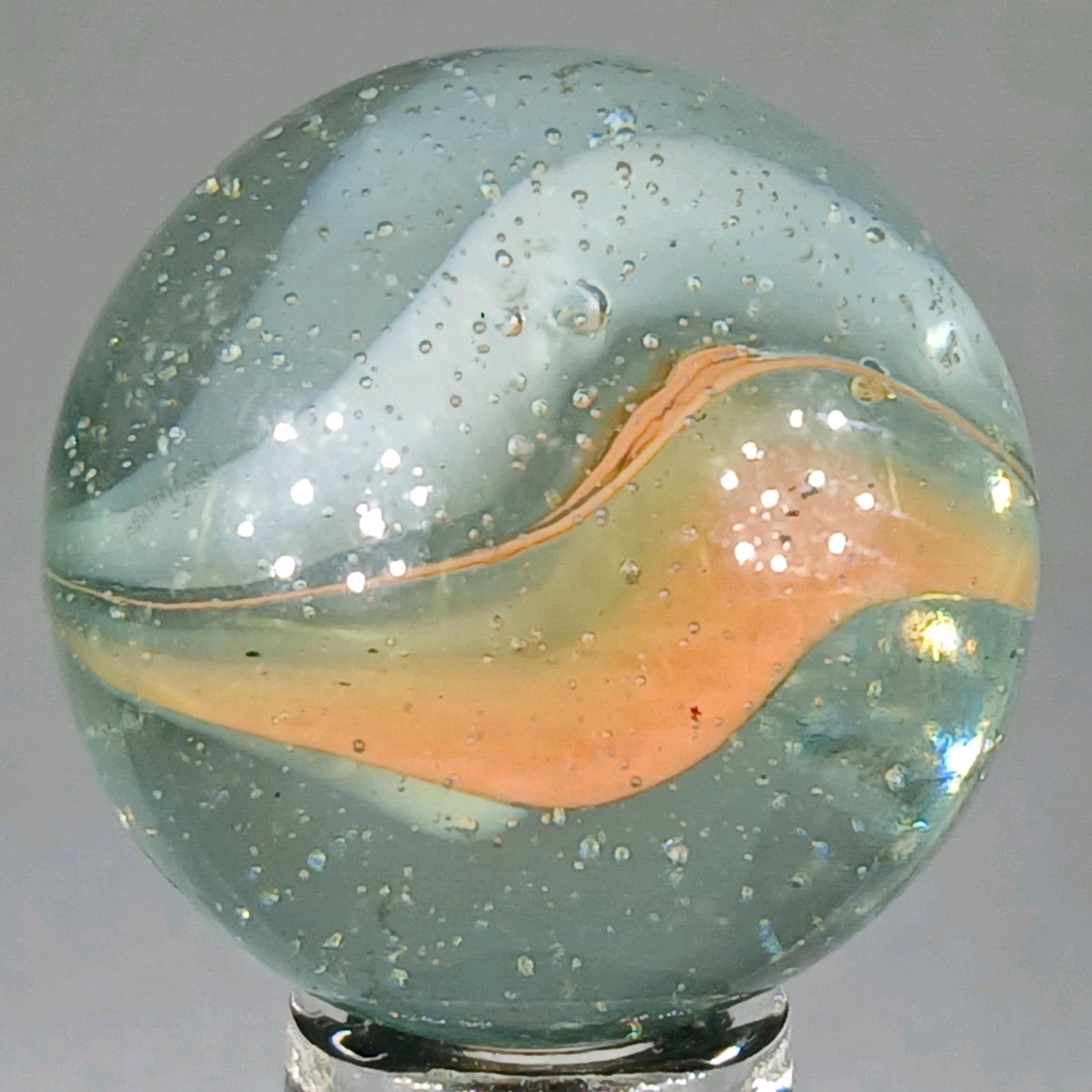 Large Vintage Tri-Color Hybrid Cat’s Eye Marble .99 Inches Near-Mint Condition