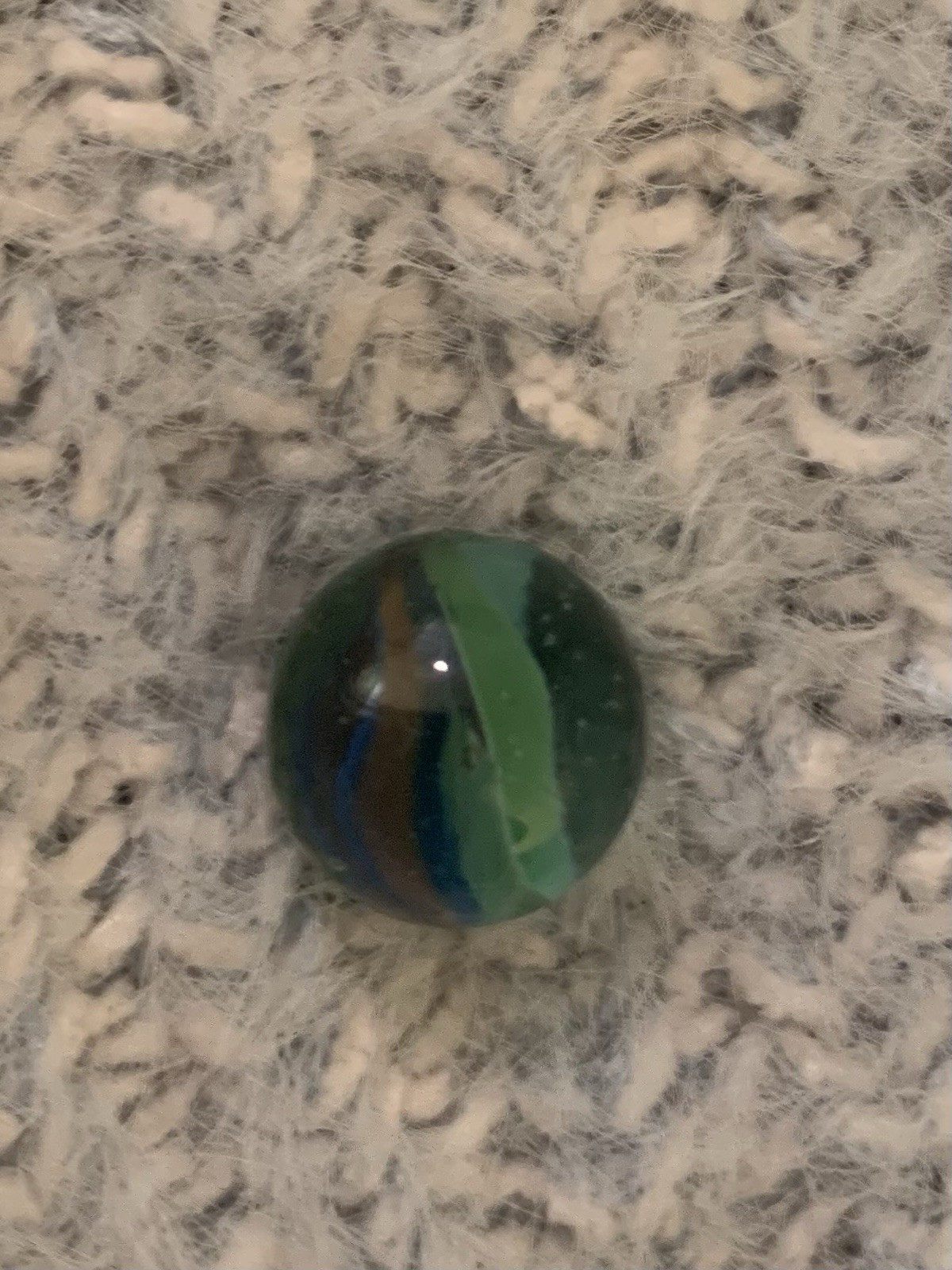 Vitro Six Vane Three Color Cross Through Cat’s Eye Marble *Green Blue Red*