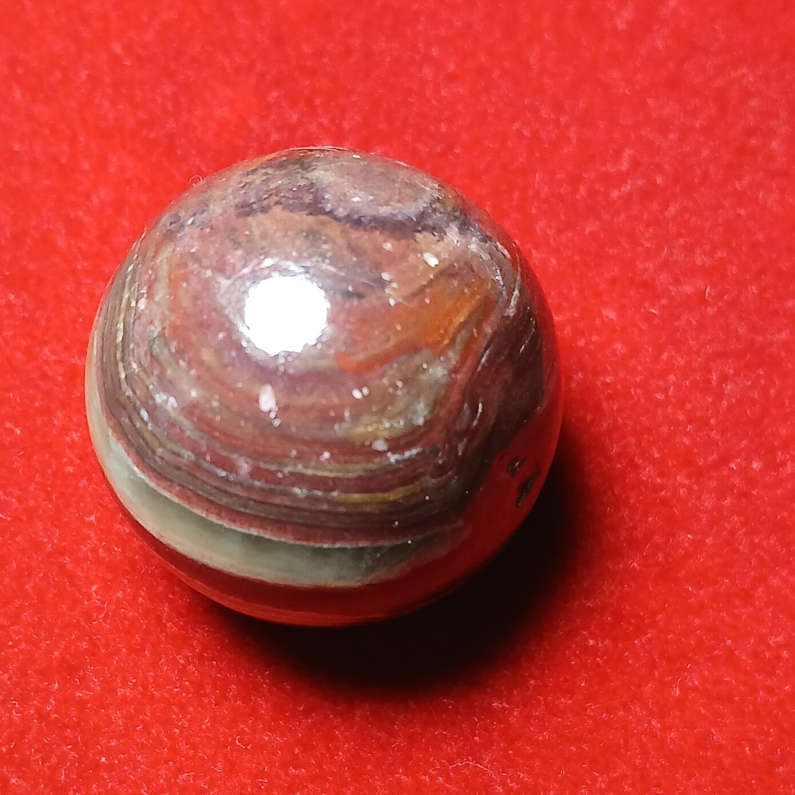 15/16″ NM Vtg Akro Lemonade Brick/ Oxblood Bullseye Agate Marble! Super C pics
