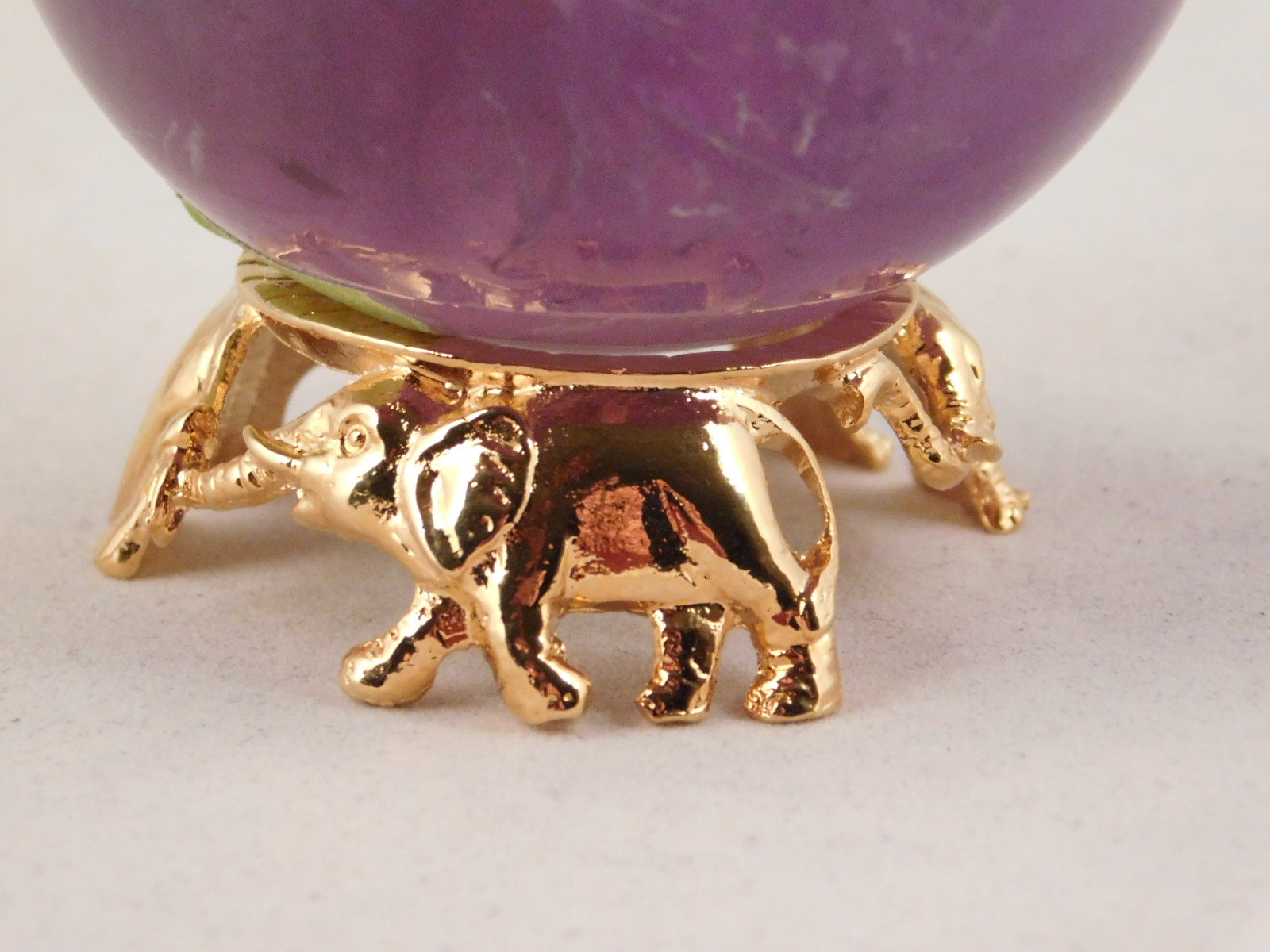 Sphere Display Stand ELEPHANT Design Small Size Gold Color