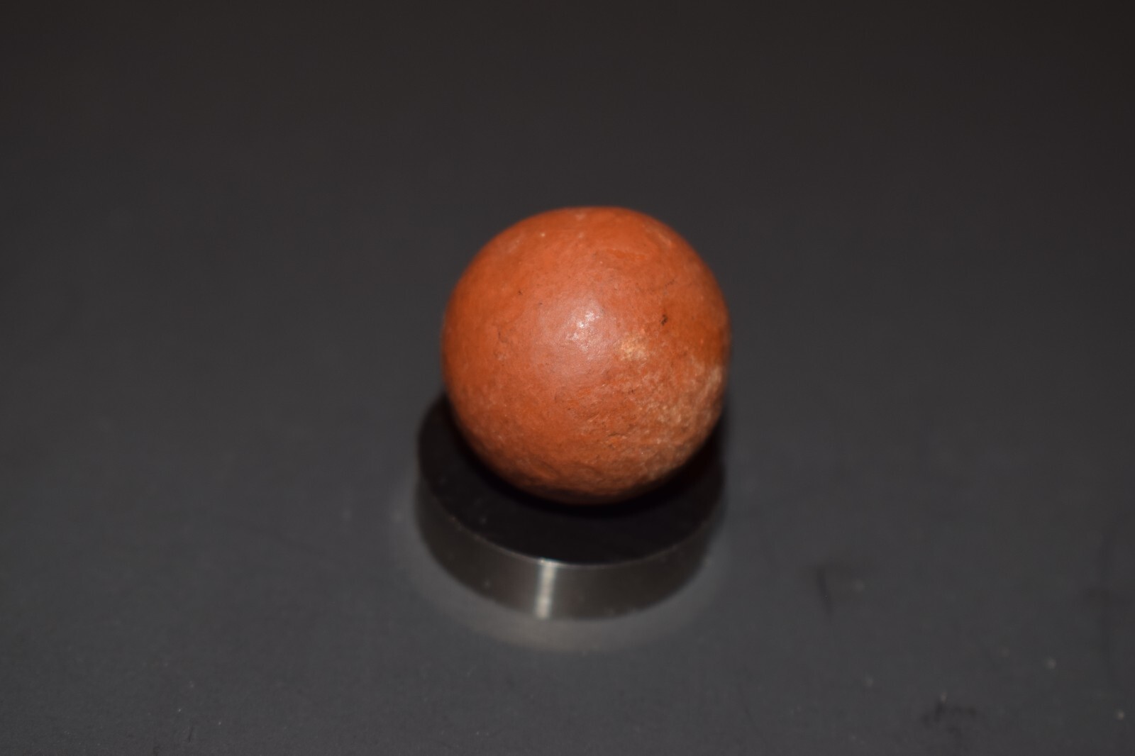 ⭐Antique Handmade, Fired Glazed 🚩BRICK CLAY 🚩Toy Marble Shooter Size .953″