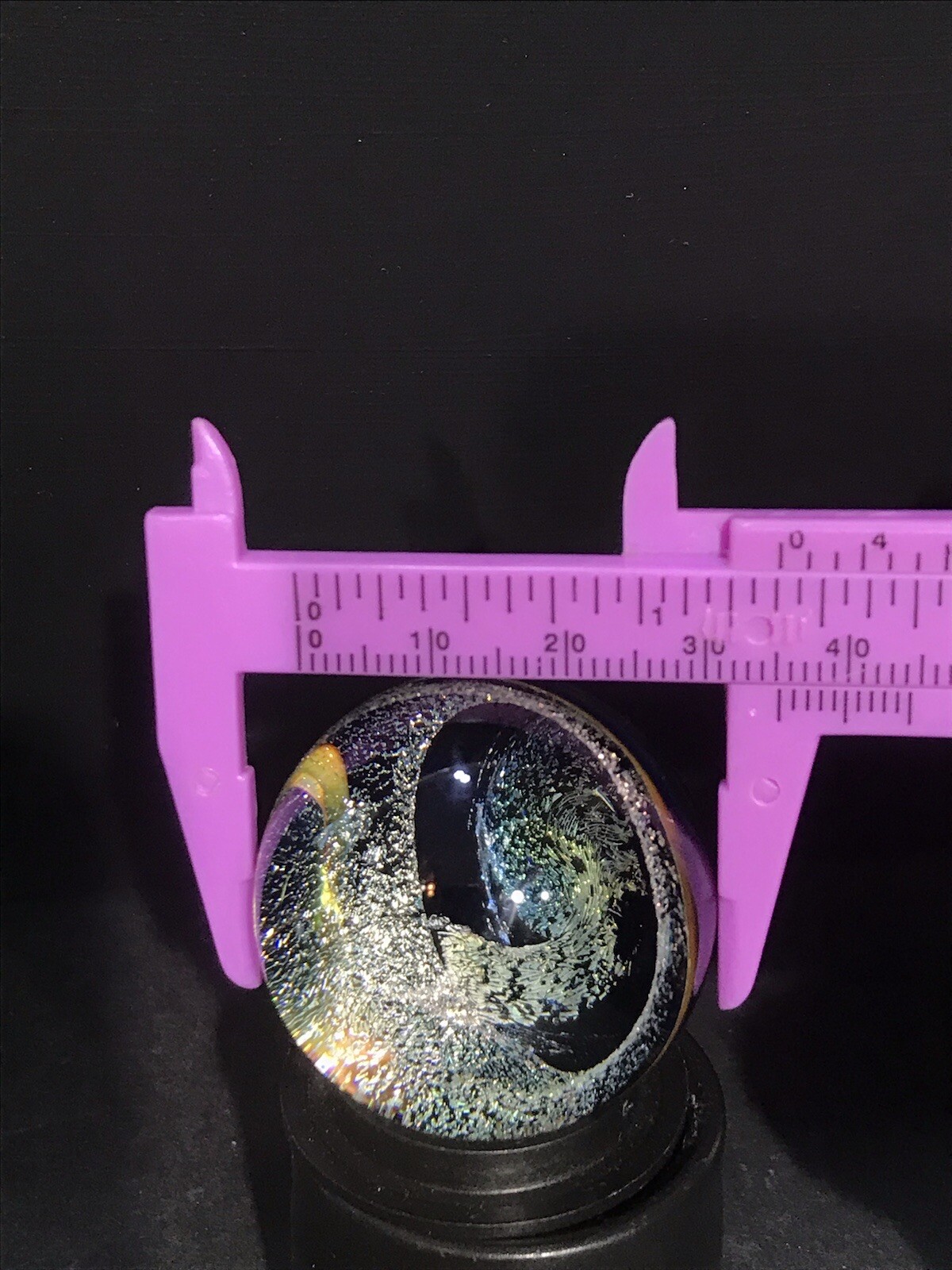Glass Boro Marble Gold Dichro Space Theme 35mm Sculpture Art Multi Color 24k