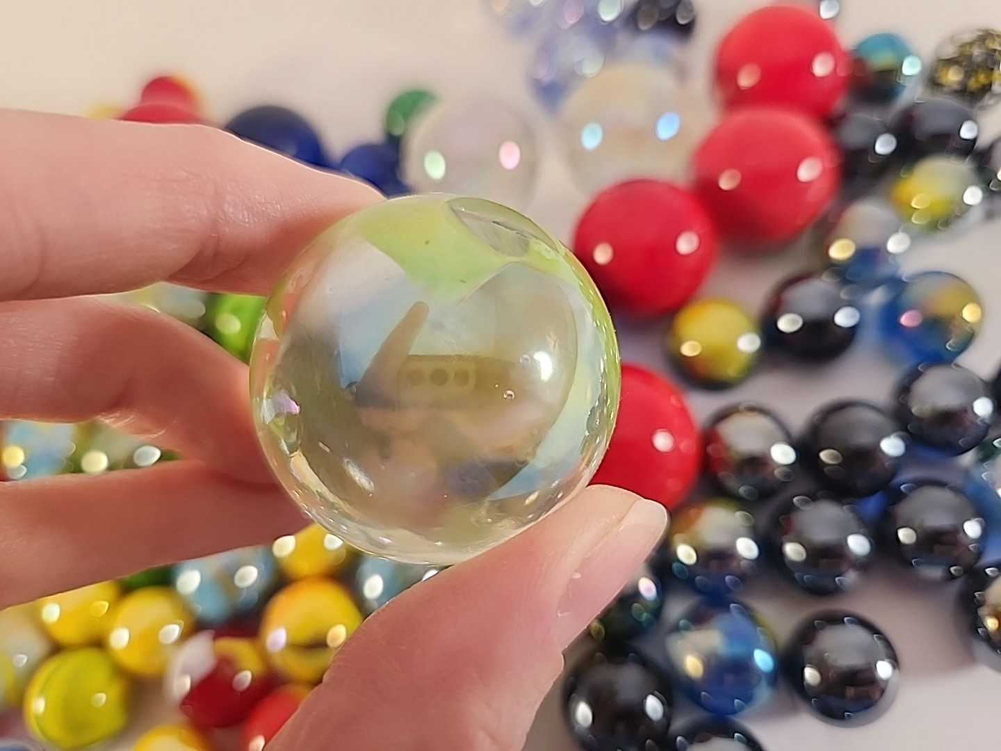 Lot Of 100 Random Vintage Marbles “Played With” Condition