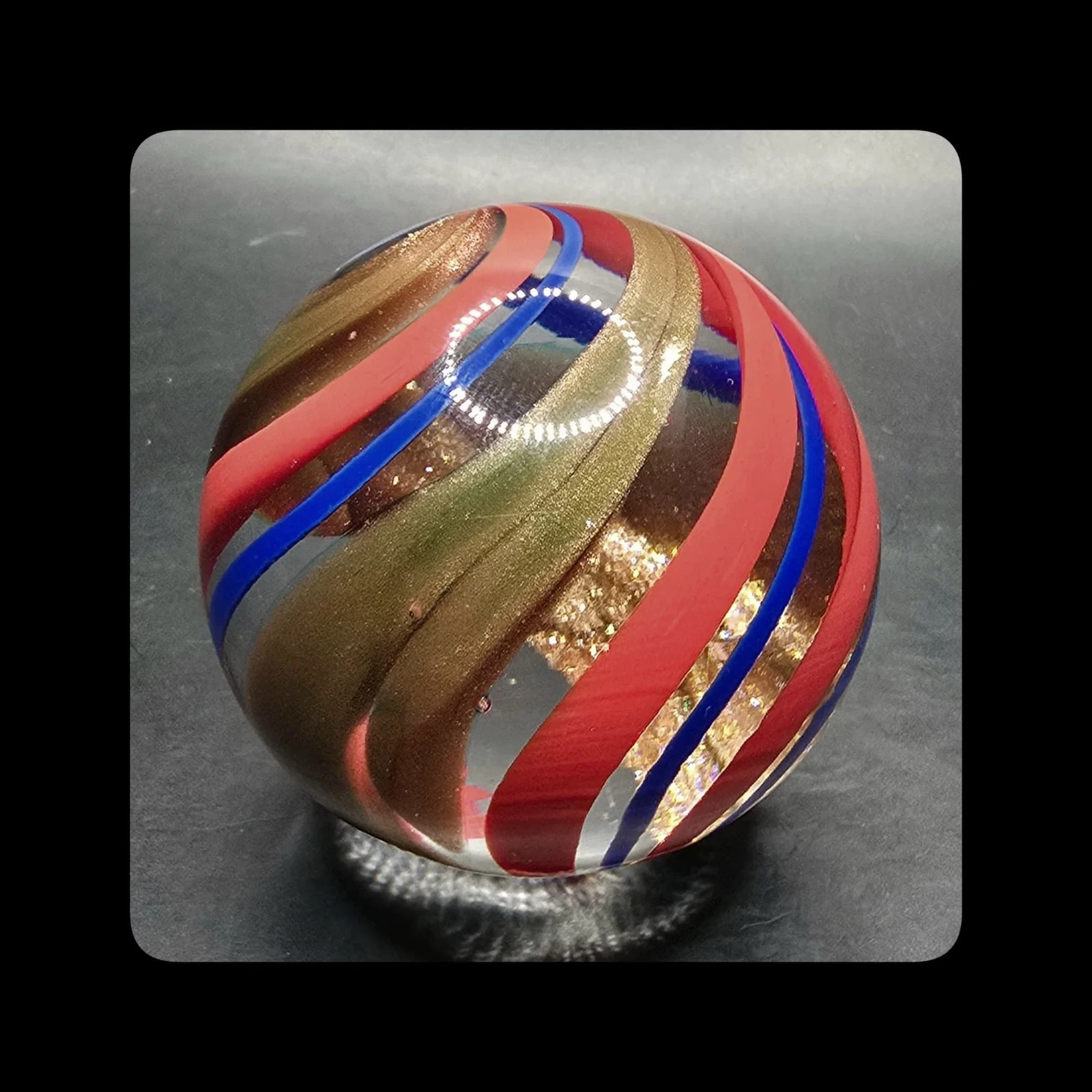 ~Mic’sMibs~2.09″ Rolf Grenier Adams German Handmade Contemporary Lutz Swirl Mint