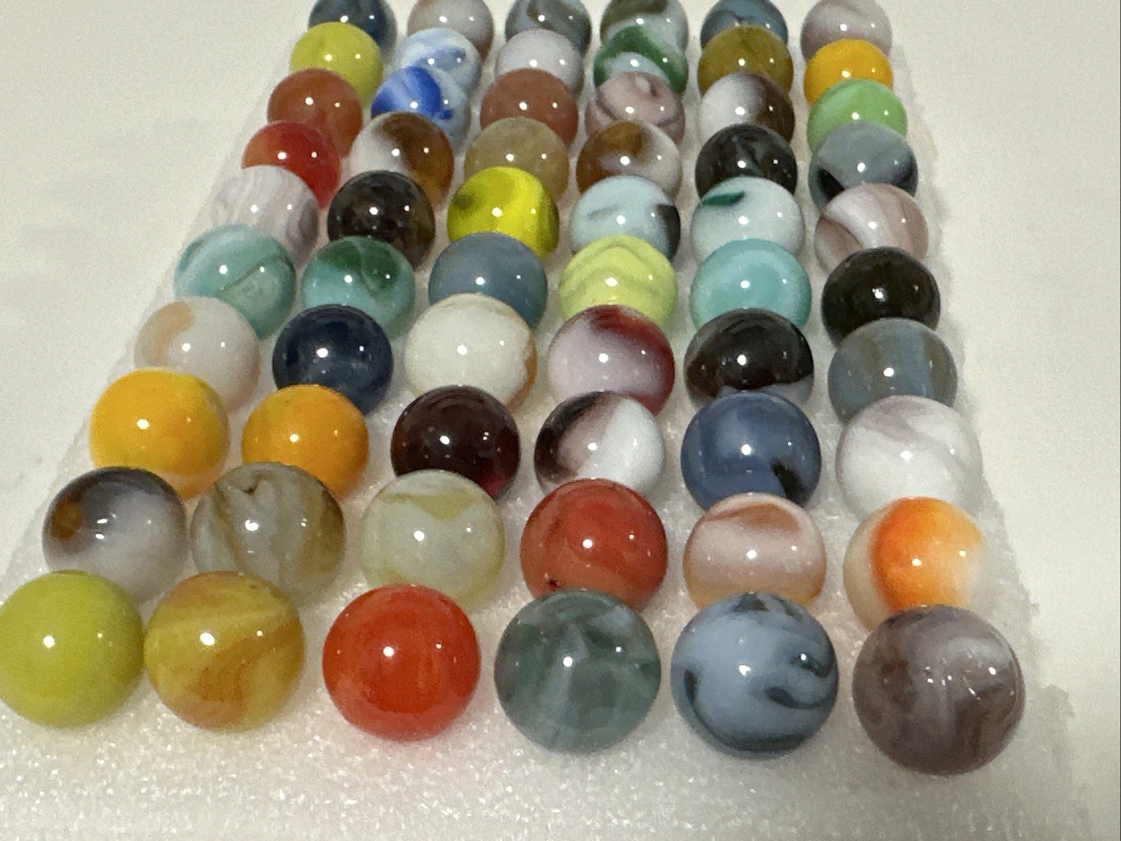 415 Lot Of 60 Jabo Swirl Marbles!