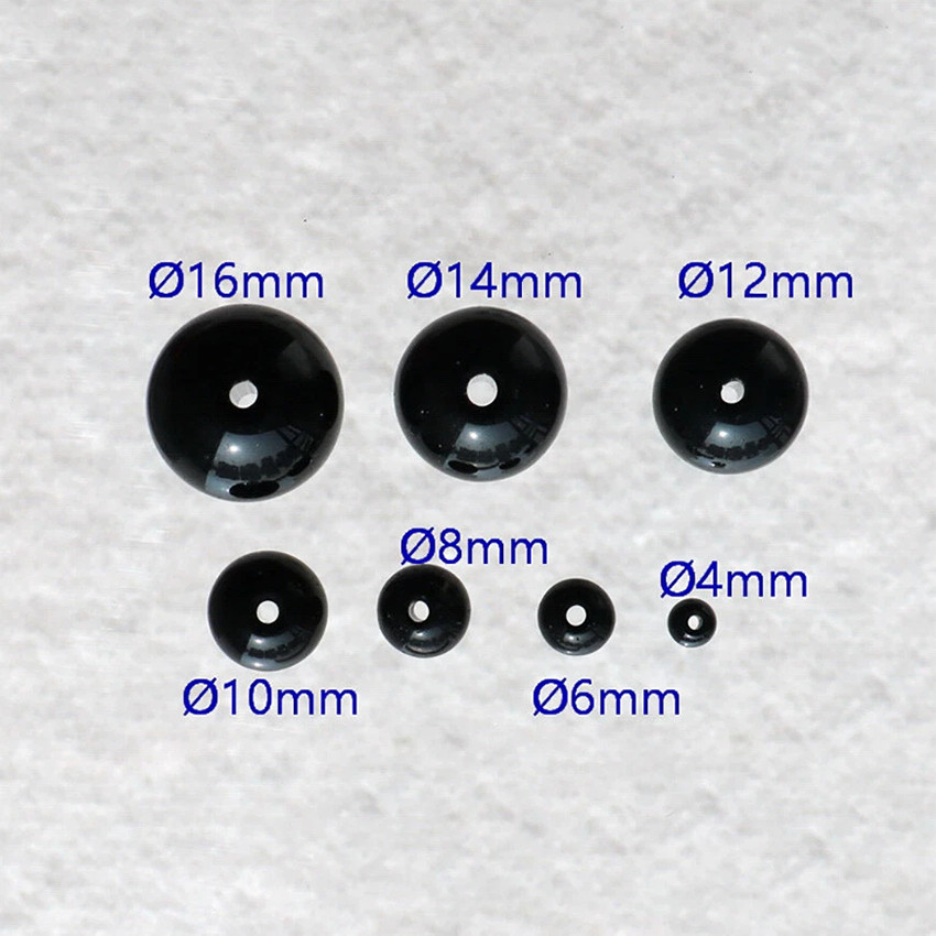 1mm-100mm Pure Black Crystal Glass Balls Marbles No Hole / With Hole Eye Beads