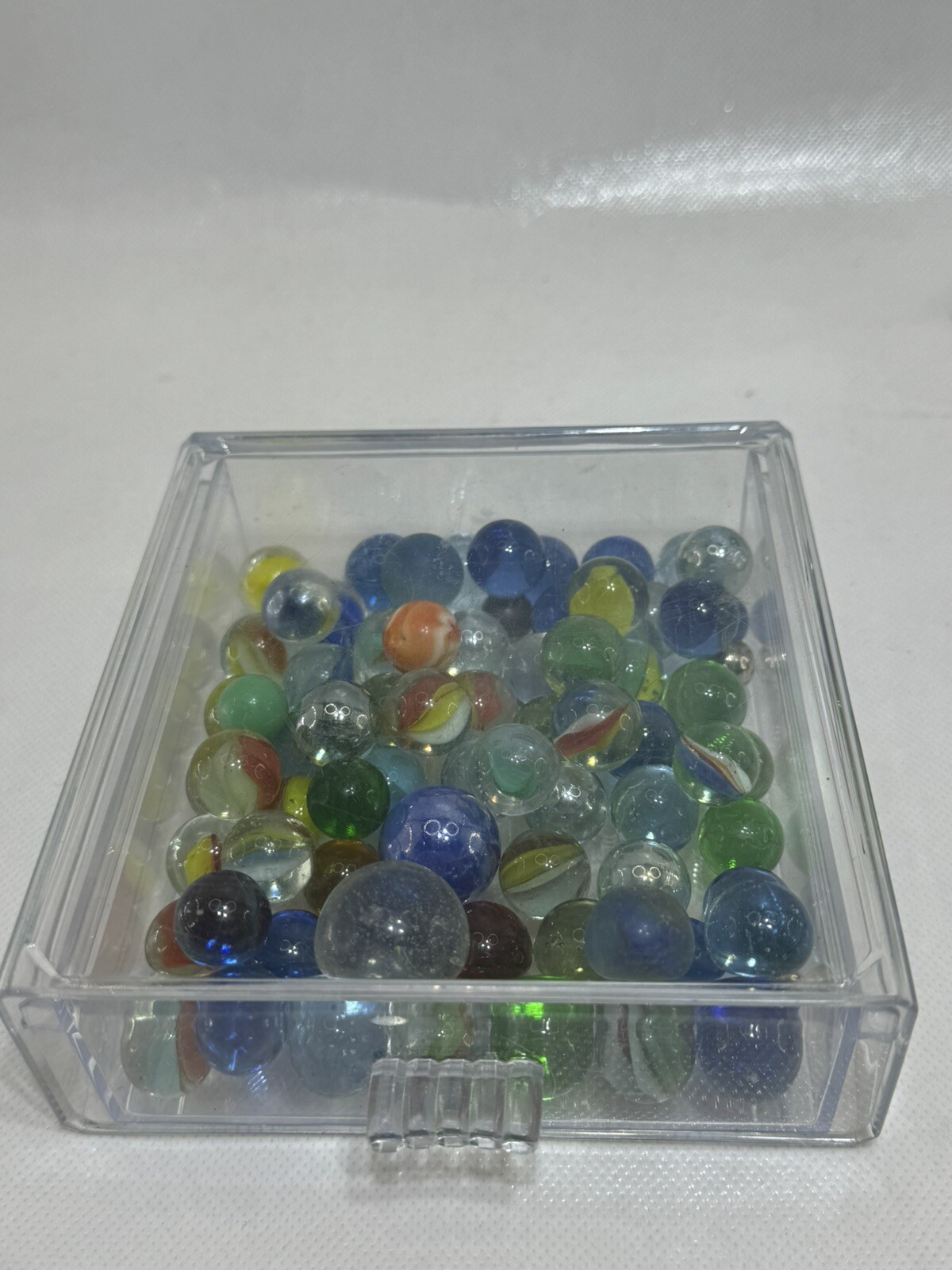 Vintage Assorted Marble Lot 71 Glass 3 Metal Plus Acrylic Case
