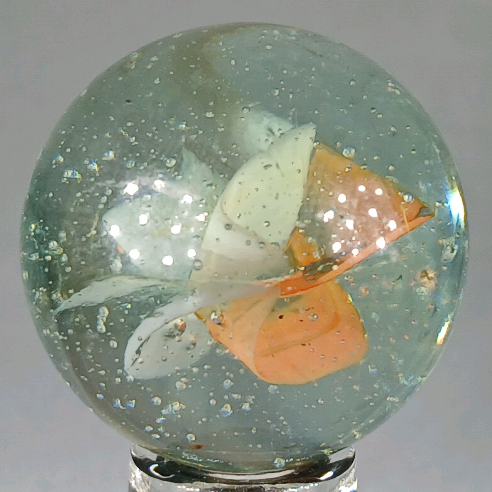 Large Vintage Tri-Color Hybrid Cat’s Eye Marble .99 Inches Near-Mint Condition