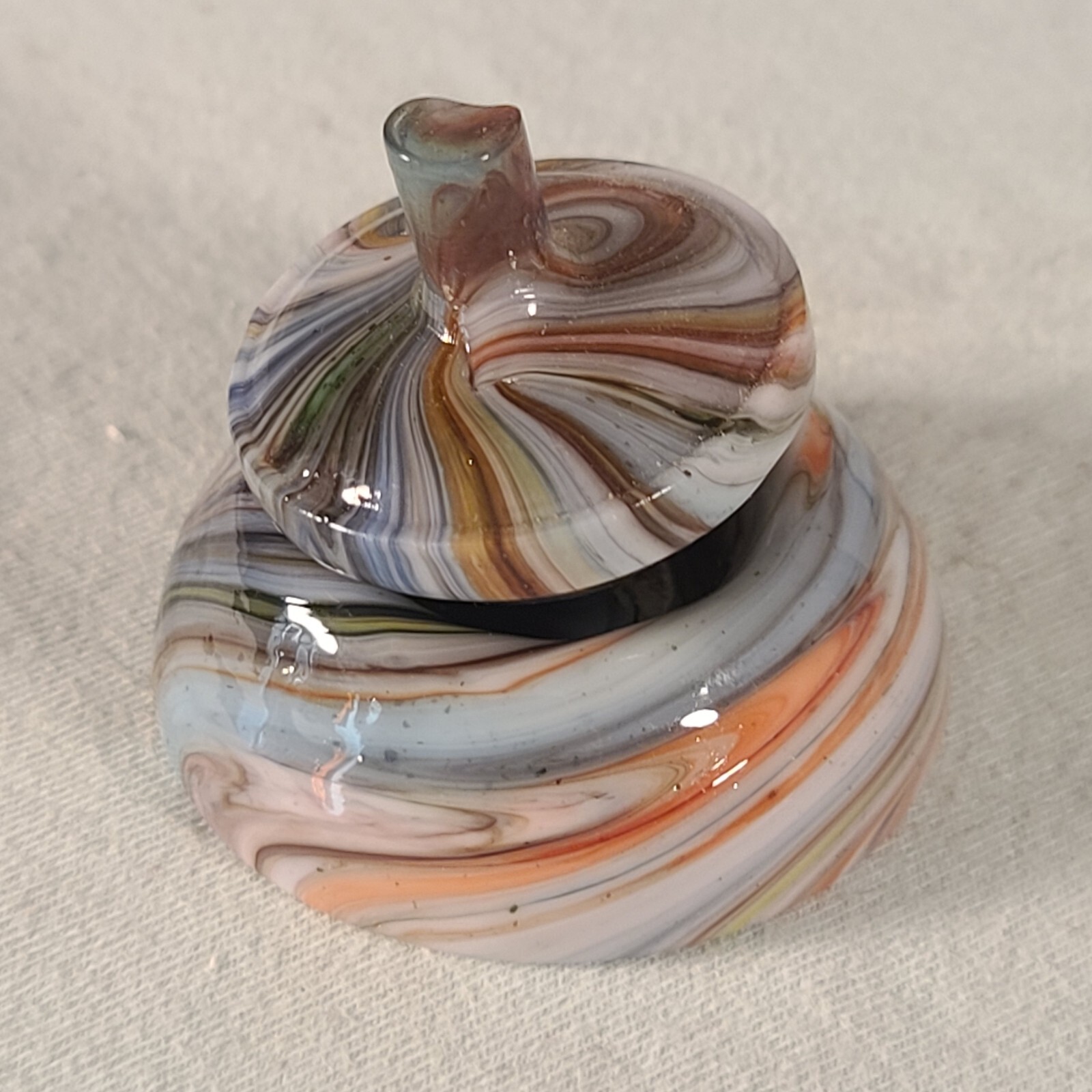 ANDY DAVIS, Glass Art Spinning Top & Base, Jabo Joker Run (?), #360K