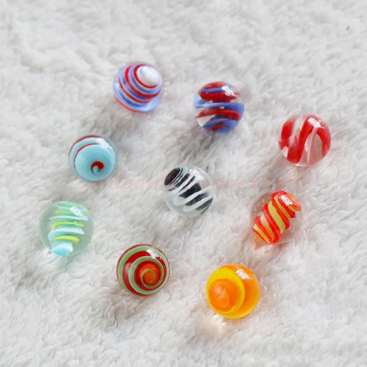 16mm 20mm Glass Ball Spiral Twist Marbles Kids Toy Game Vase Fish Tank Decor