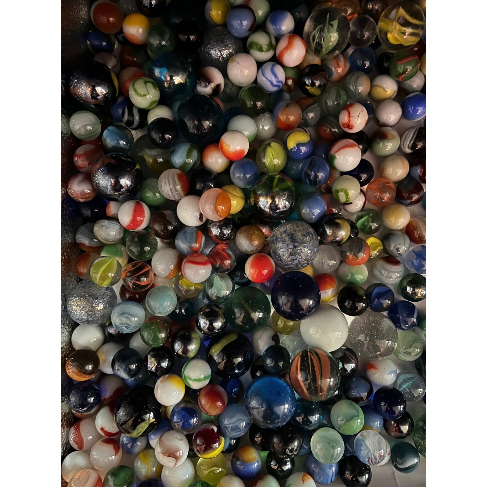 VTG Mystery Marbles Lot Glass Collection Various Styles 1 shooter and 30 smalls