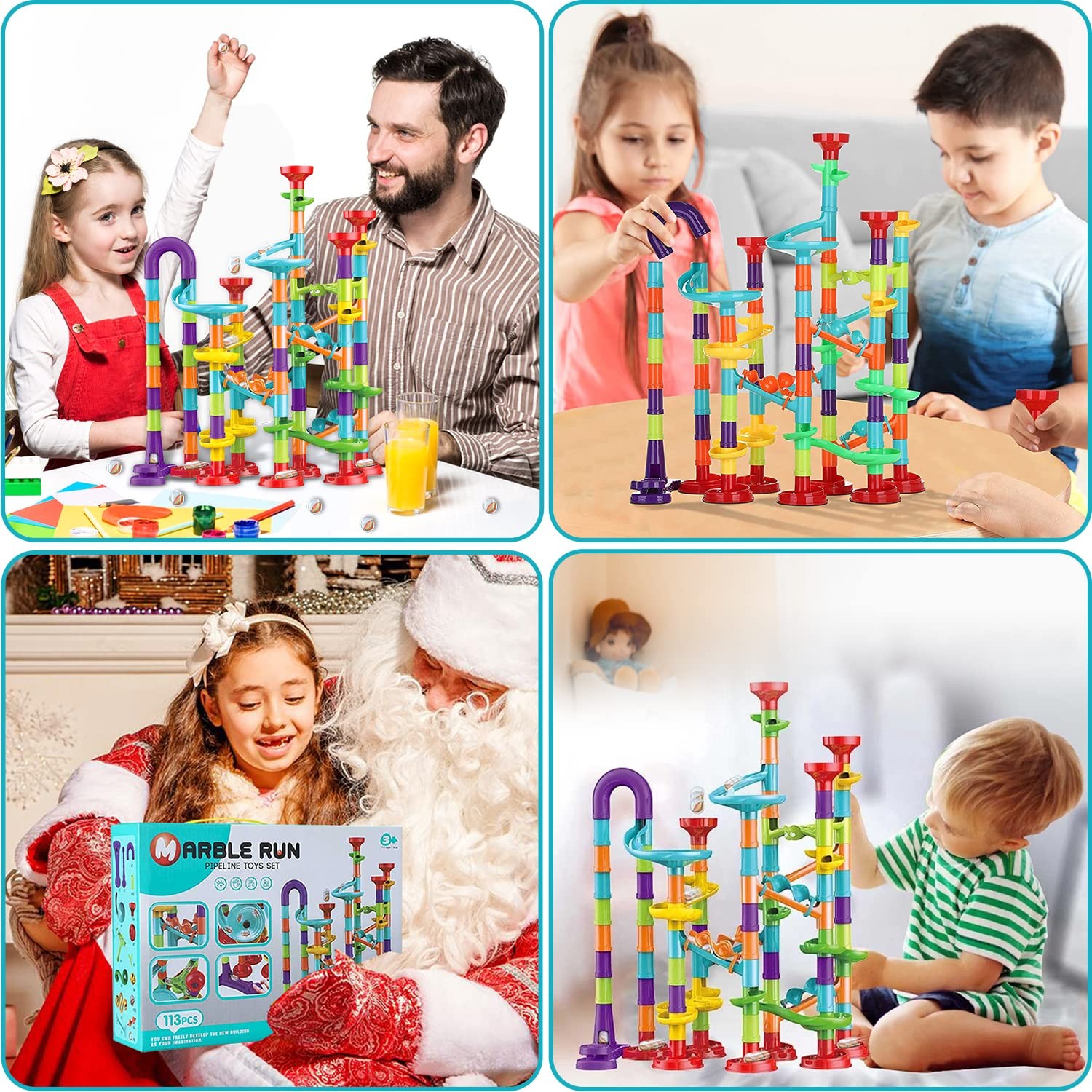 Marble Run for Kids Ages 4-8 – Maze Game DIY Educational Playset White