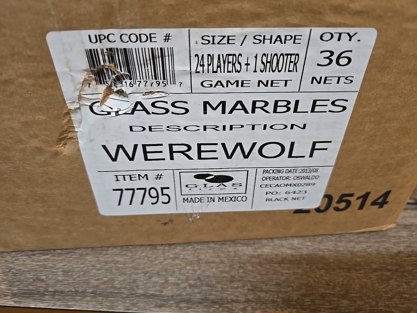 Unopened Case Werewolf Glass Mega Marbles RETIRED Discontinued 2013 Production