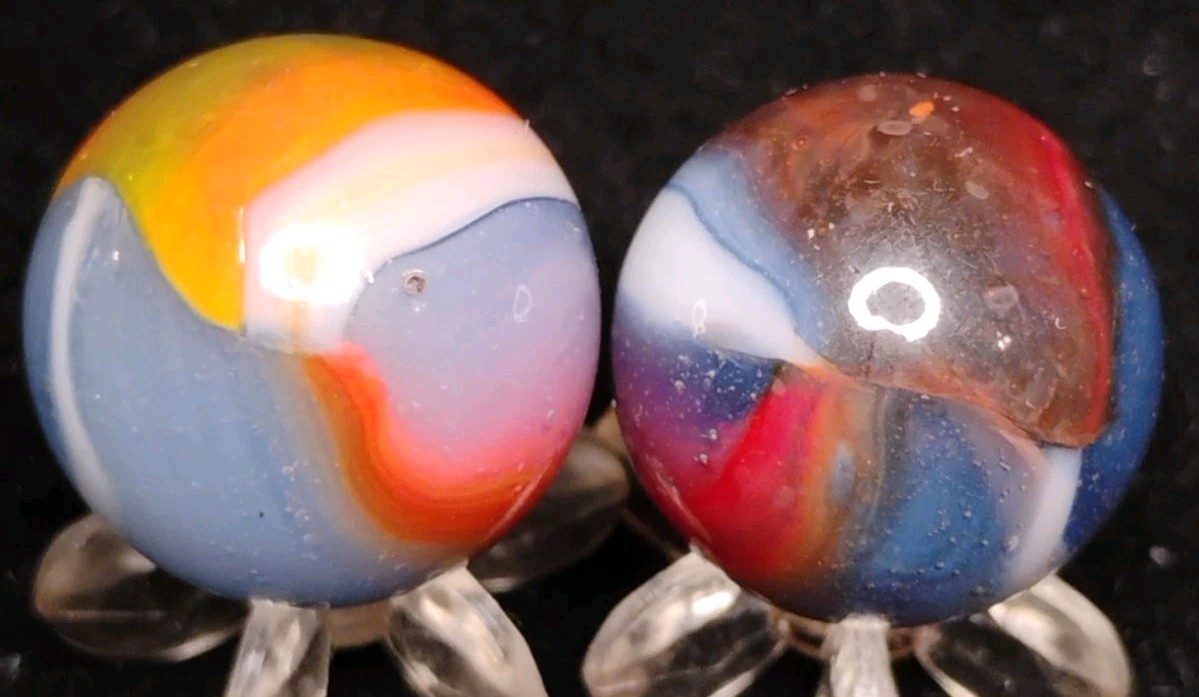 .64″-.61″ VINTAGE PELTIER MARBLES LOT🔥 RARE TOYS- NM+/-