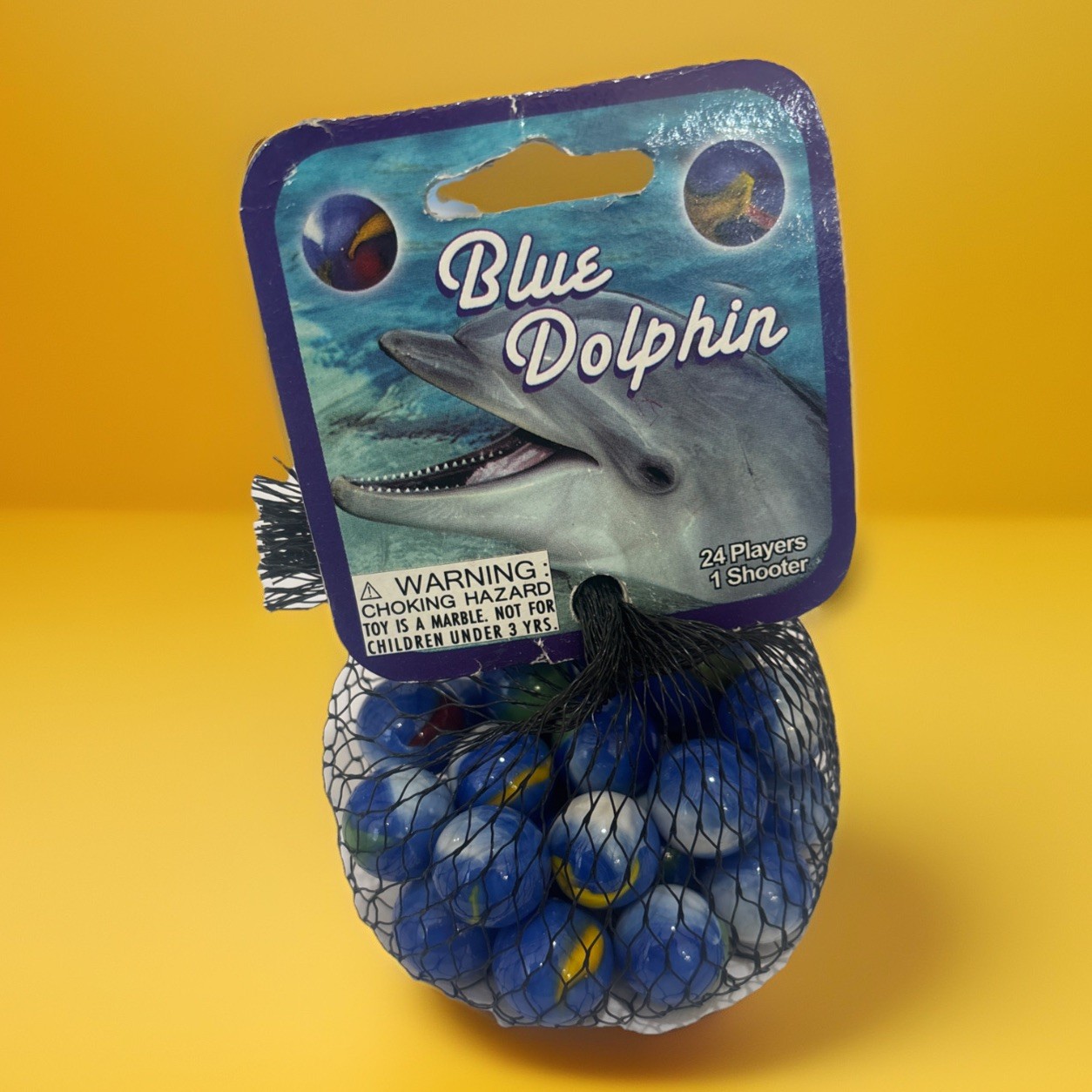 Blue Dolphin Mega Marbles Net Bag 24 Players 1 Shooter Retired Set (2004-2006)