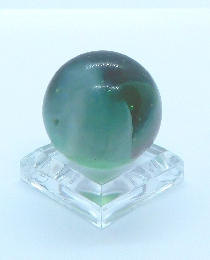 Large Marble Shooter Clear Green Purple White Slag Helmet Patch .86″ #3J