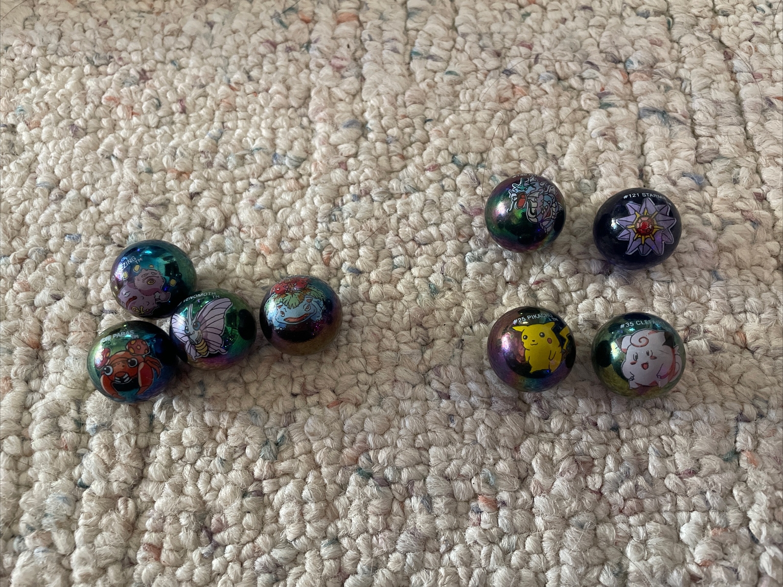 Vintage Holo pokemon marbles lot 8 Marbles #s 03,25,35,46,49,110,121,130