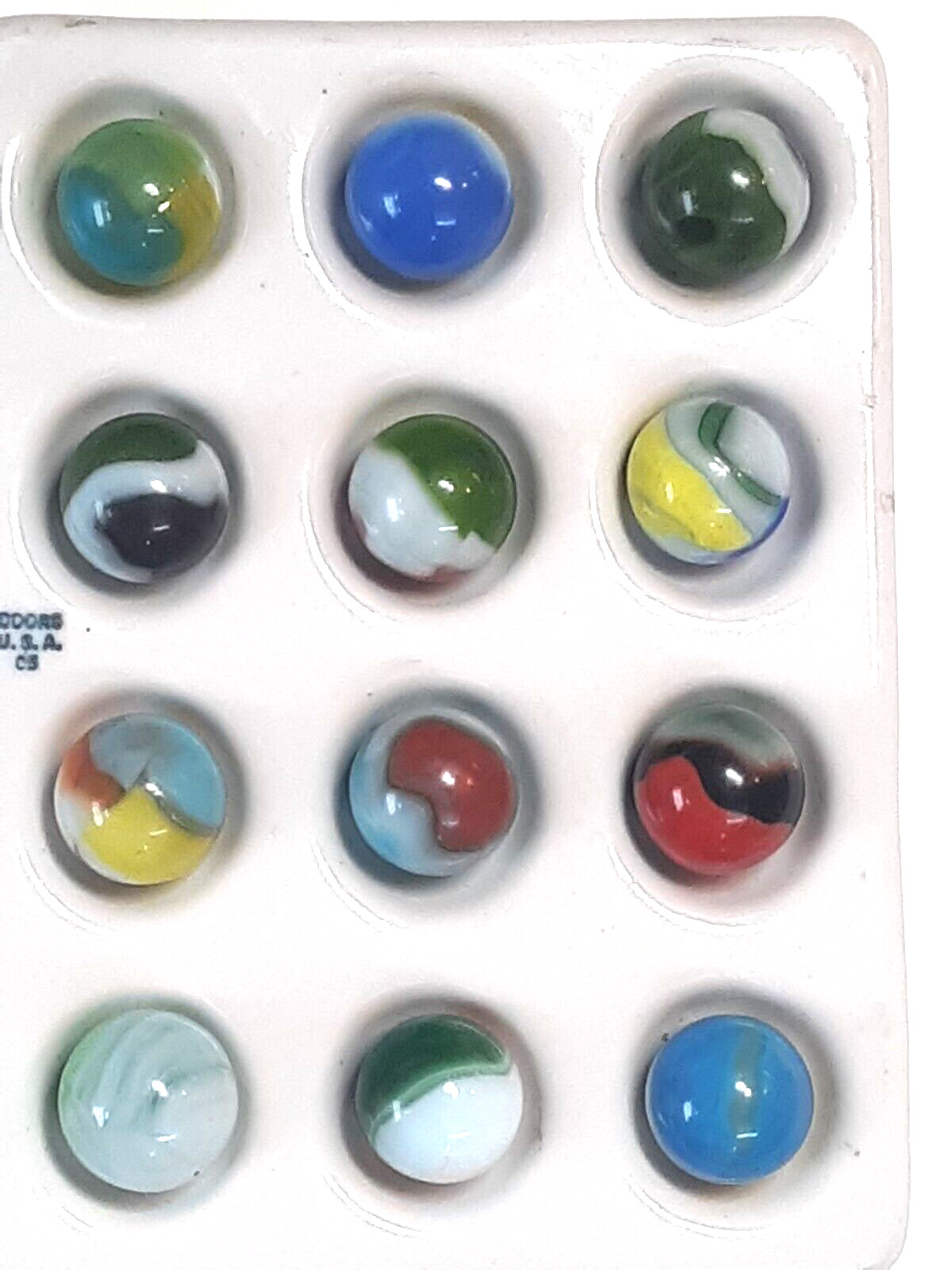 Twelve Wet Mint Vintage Vitro Agate Patches, Collector Marbles #4