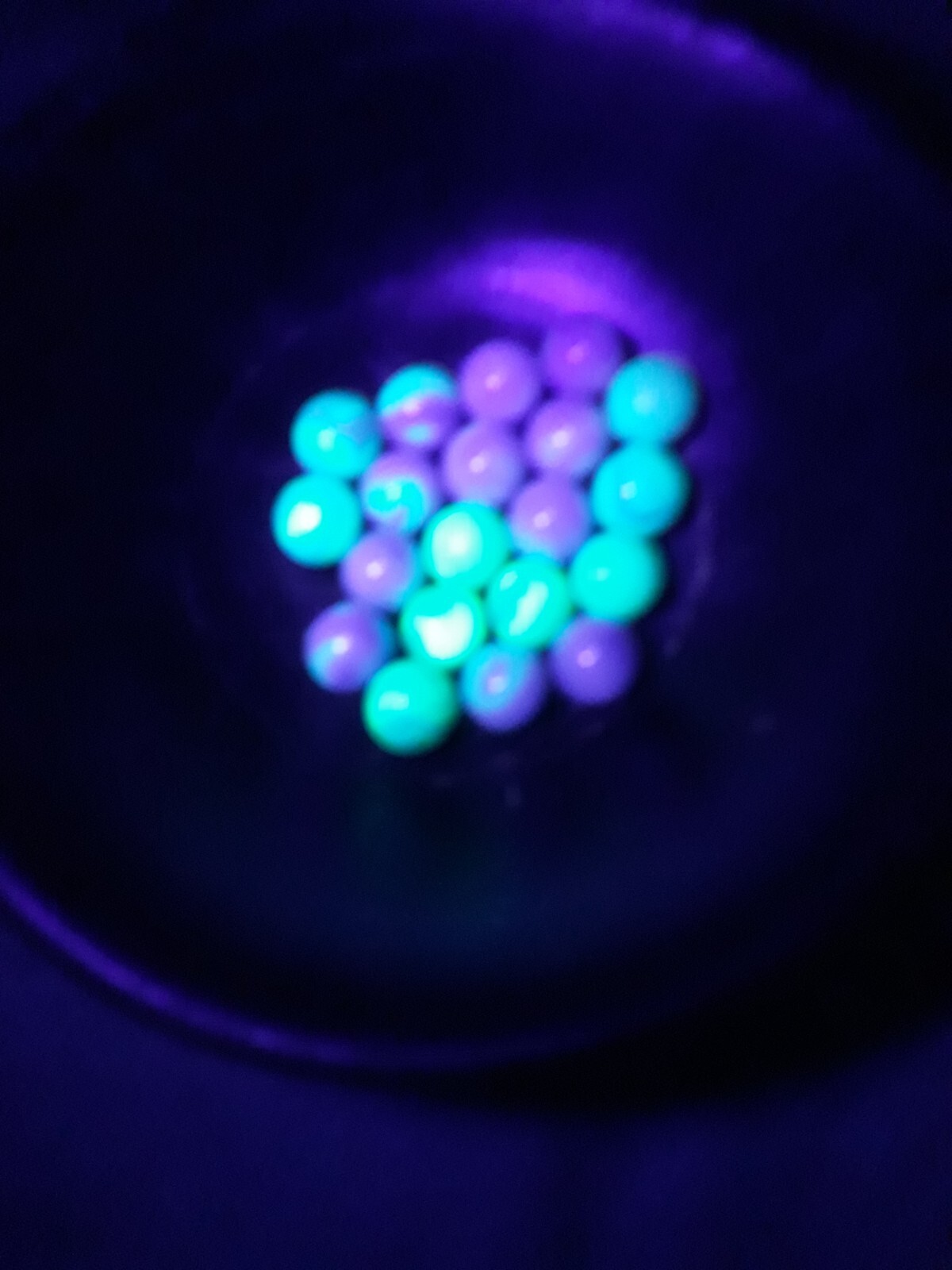 Jabo 20 Fenton Burmese Glass UV Reactive Marbles Florescent Uranium Ultraviolet